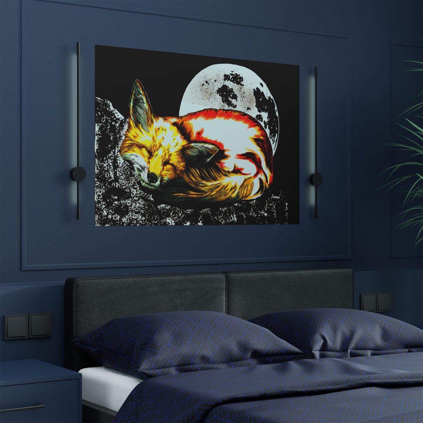 Dreamy Fox Satin Poster - 300gsm Art Print for Animal Lovers