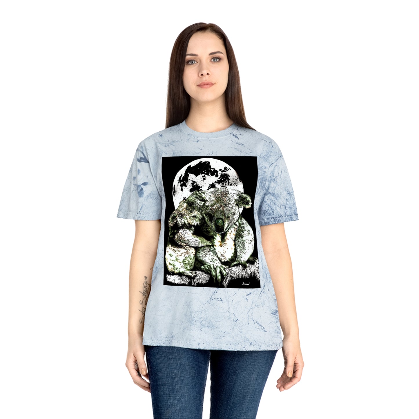 Two Koalas Color Blast T Shirt Original Hand Drawn Art