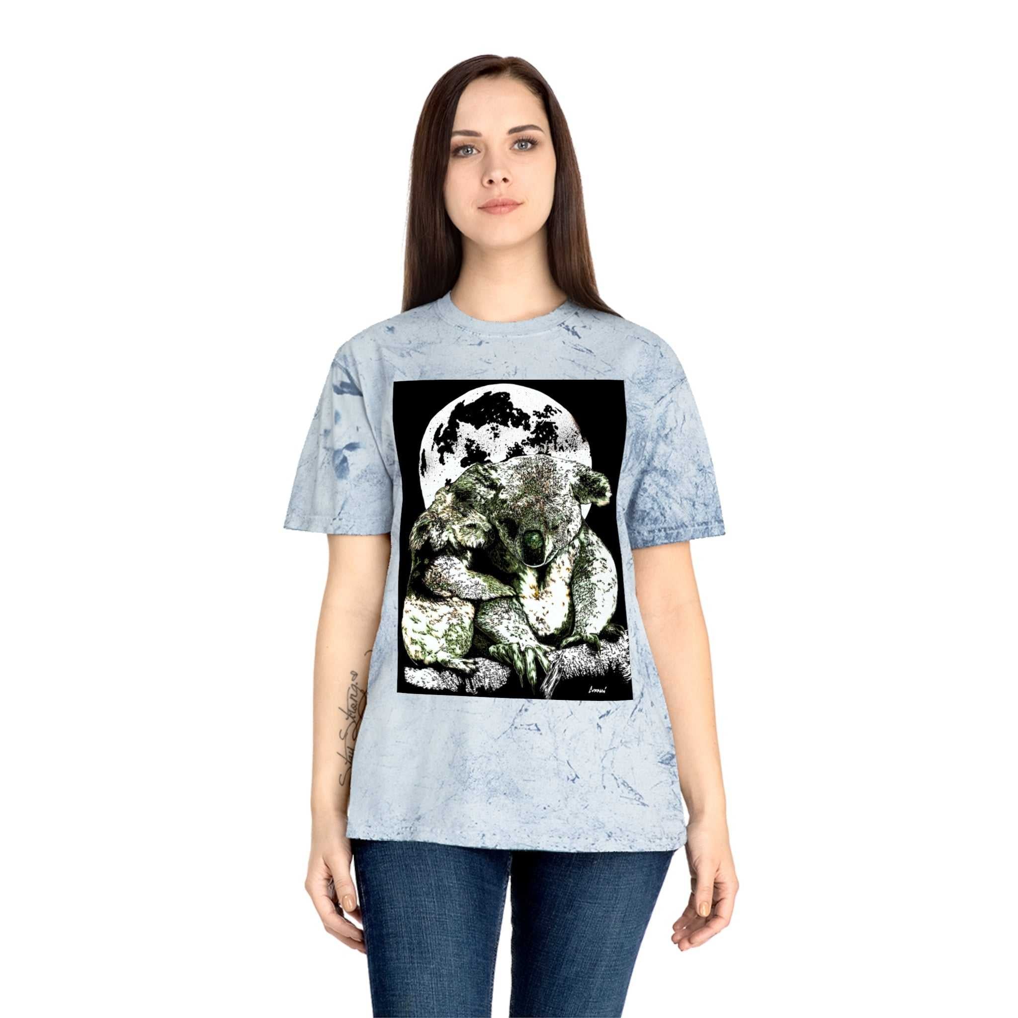 Two Koalas Color Blast T Shirt Original Hand Drawn Art