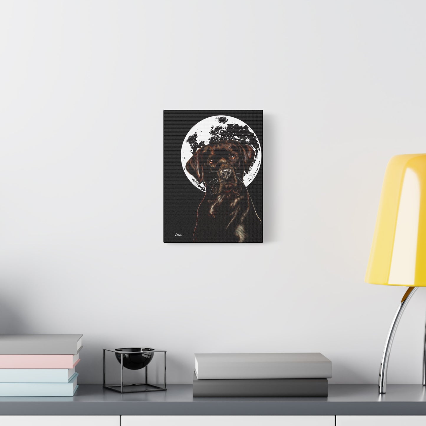 Chocolate Lab in Moonlight Wall Art Print of the Original