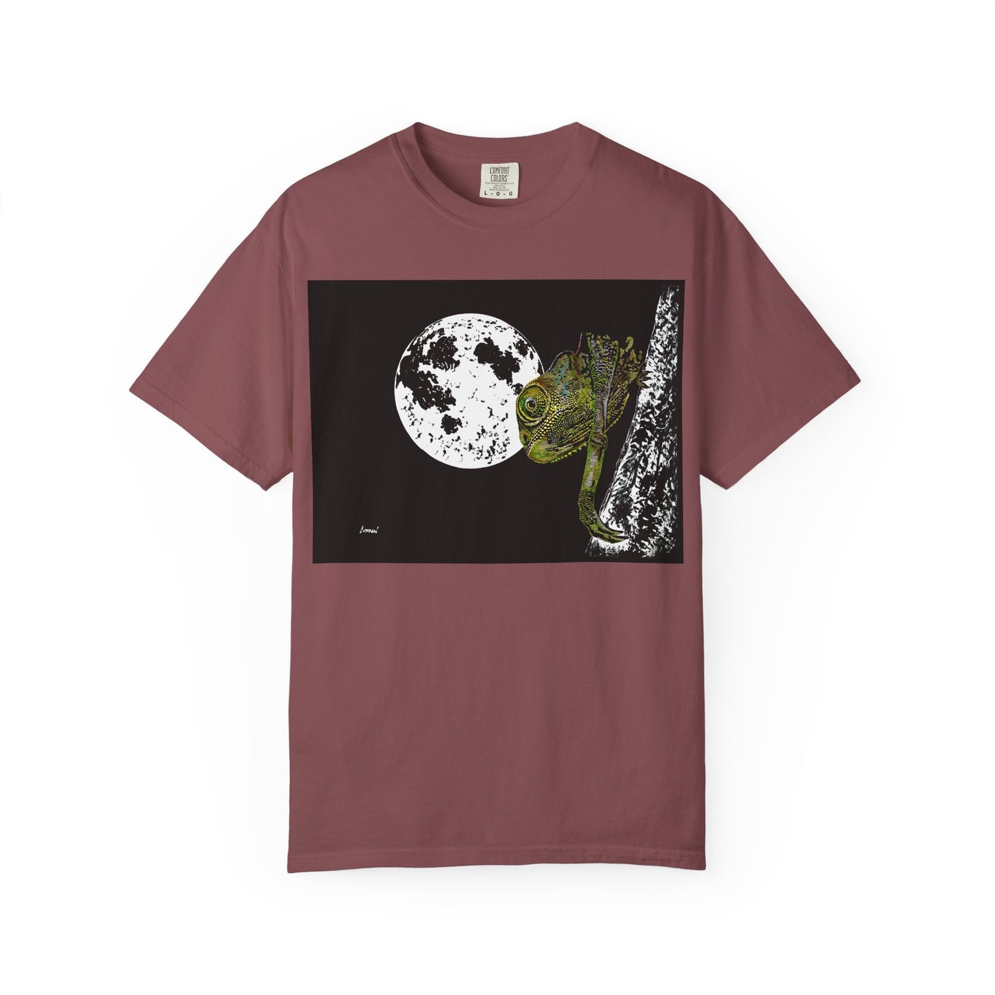 Moonlit Chameleon Unisex T-Shirt - Nature-Inspired Art Tee for Wildlife Lovers