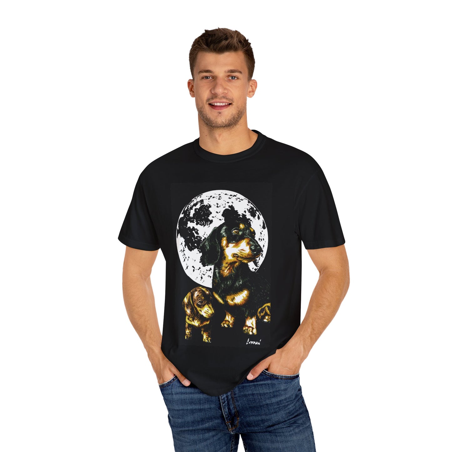 Dachshund Puppies Full Moon Dog Lovers T-Shirt