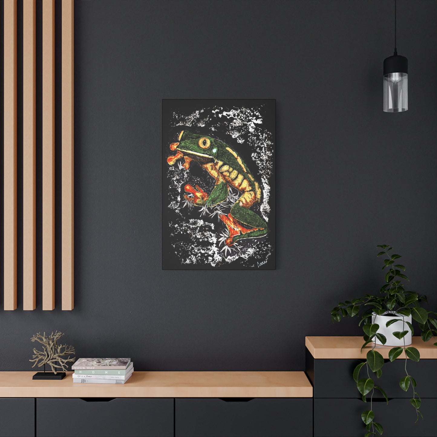 Frog Wall Art Print of the Original, hand drawn wall art