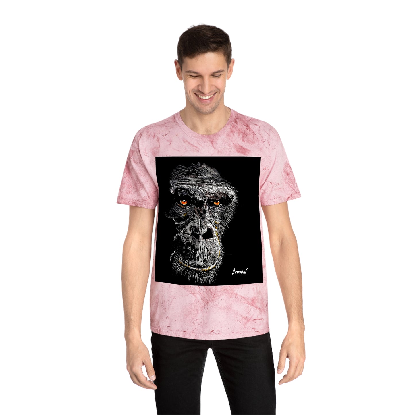 Gorilla Face Color Blast T Shirt Original Hand Drawn Art