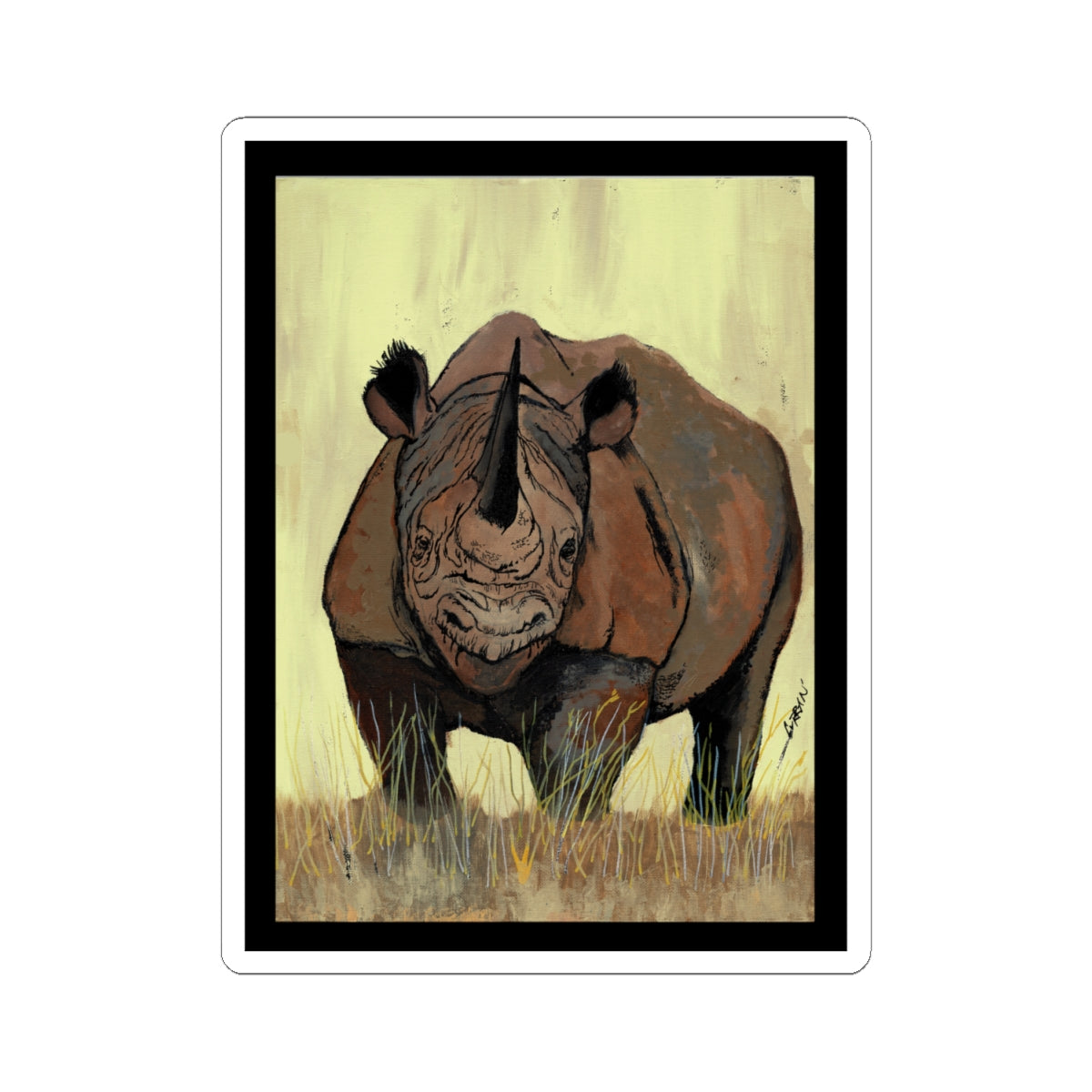 Rhynoceros Kiss-Cut Stickers | Wildlife Art for Nature Lovers
