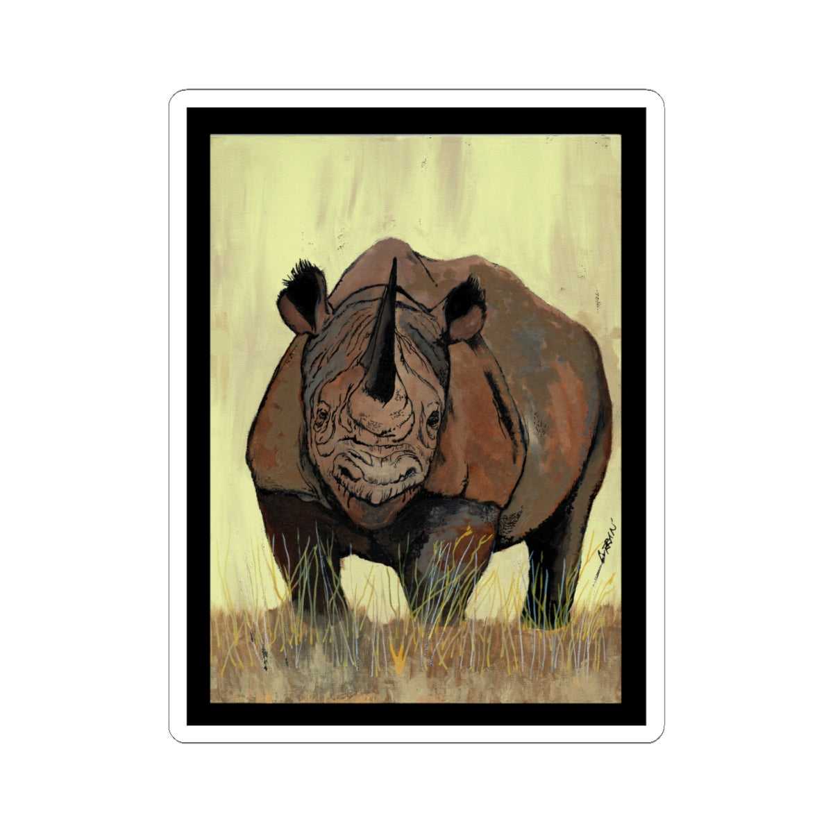 Discover the perfect addition to your collection with our Rhinoceros Kiss-Cut Stickers, Wildlife Art for Nature Lovers. Shop now! 🦏🌿 #wildlifeart