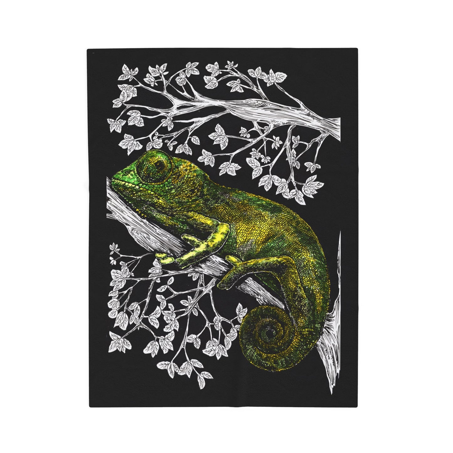 Chameleon Inspired Velveteen Plush Blanket Cozy Pet Decor