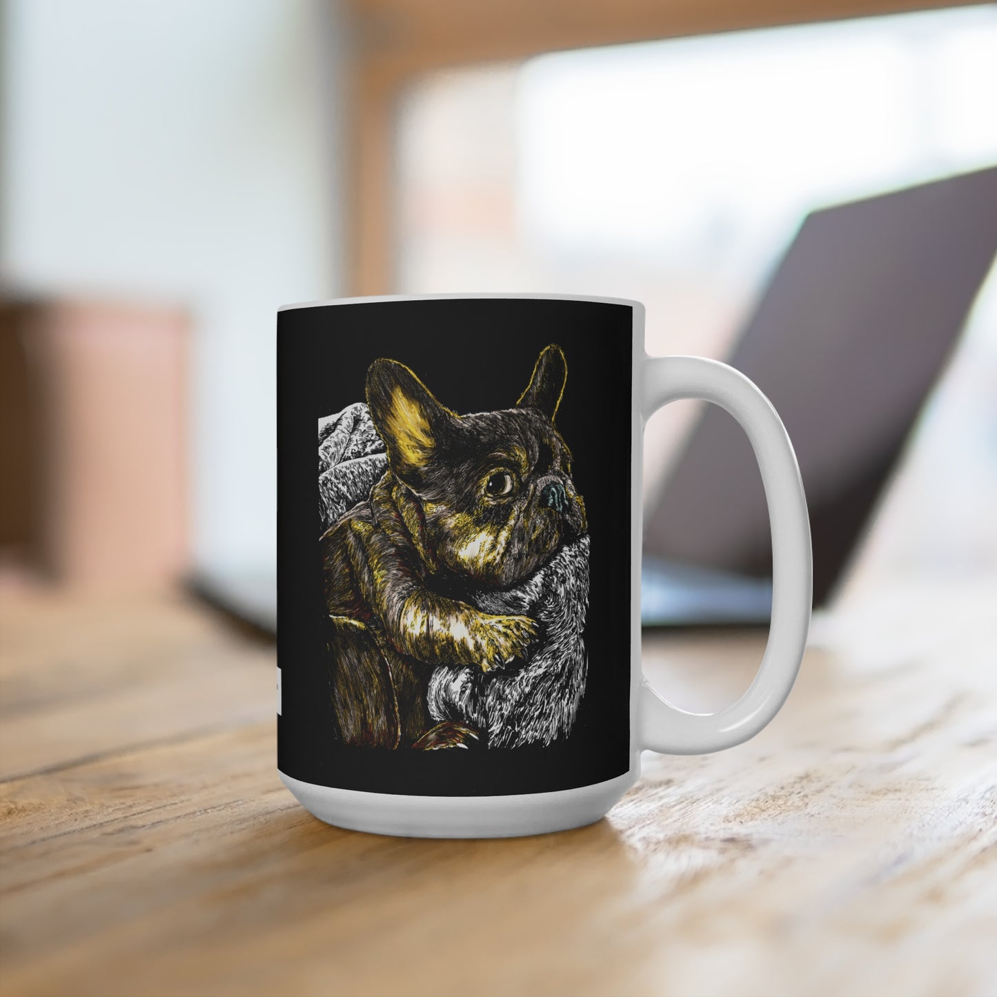 French Bulldog Design 15oz Mug, Coffee Cup for Animal Lovers