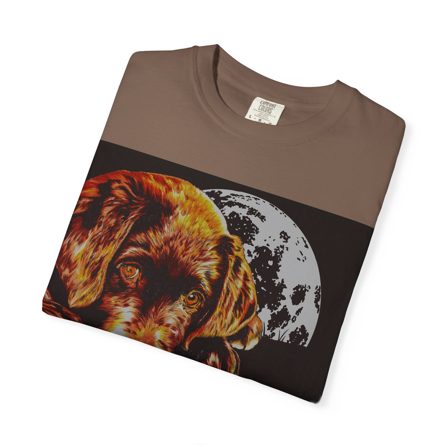 Moonlit Chocolate Lab Puppy Unisex Garment-Dyed T-Shirt