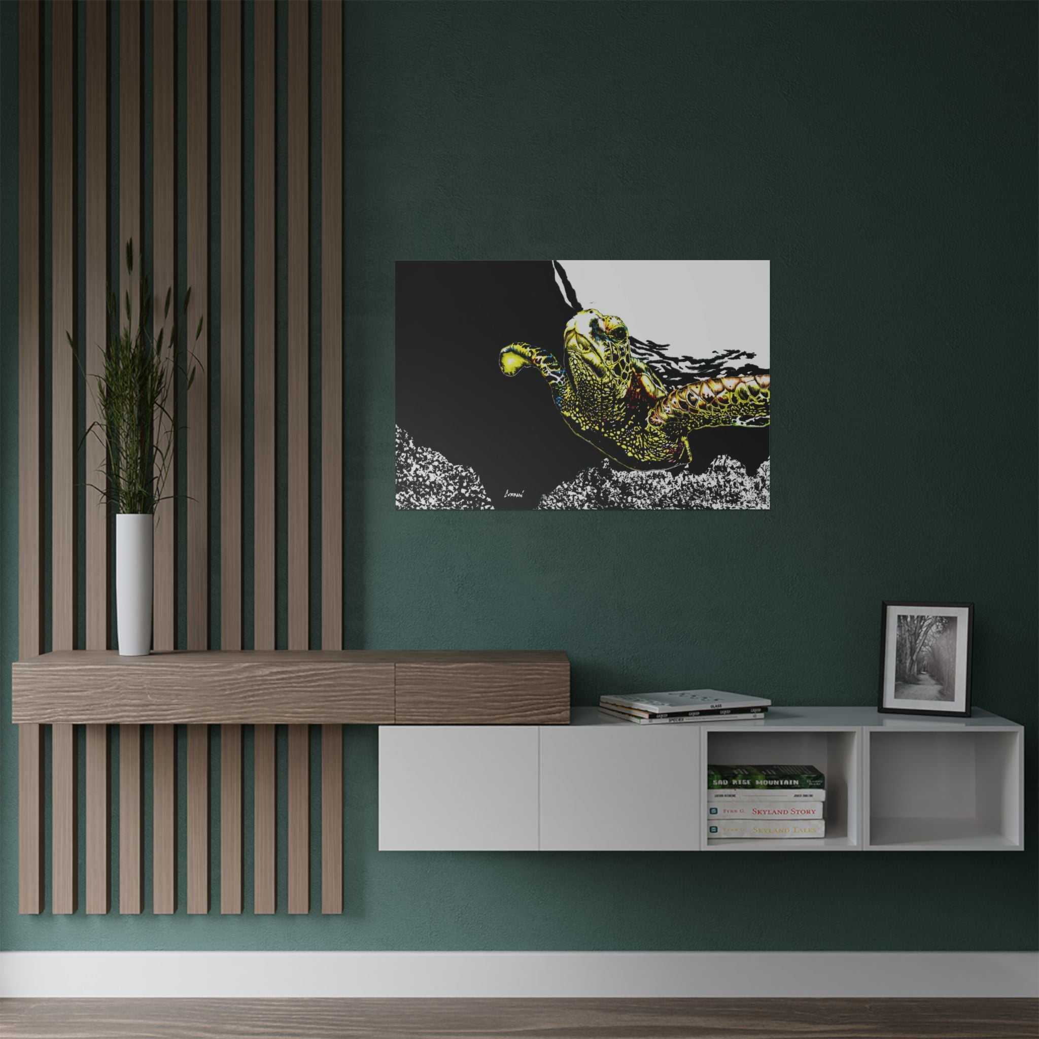 Transform your space with our stunning Sea Turtle Satin Poster, Vibrant Ocean Decor for Marine Life Enthusiasts for marine life into your home today!