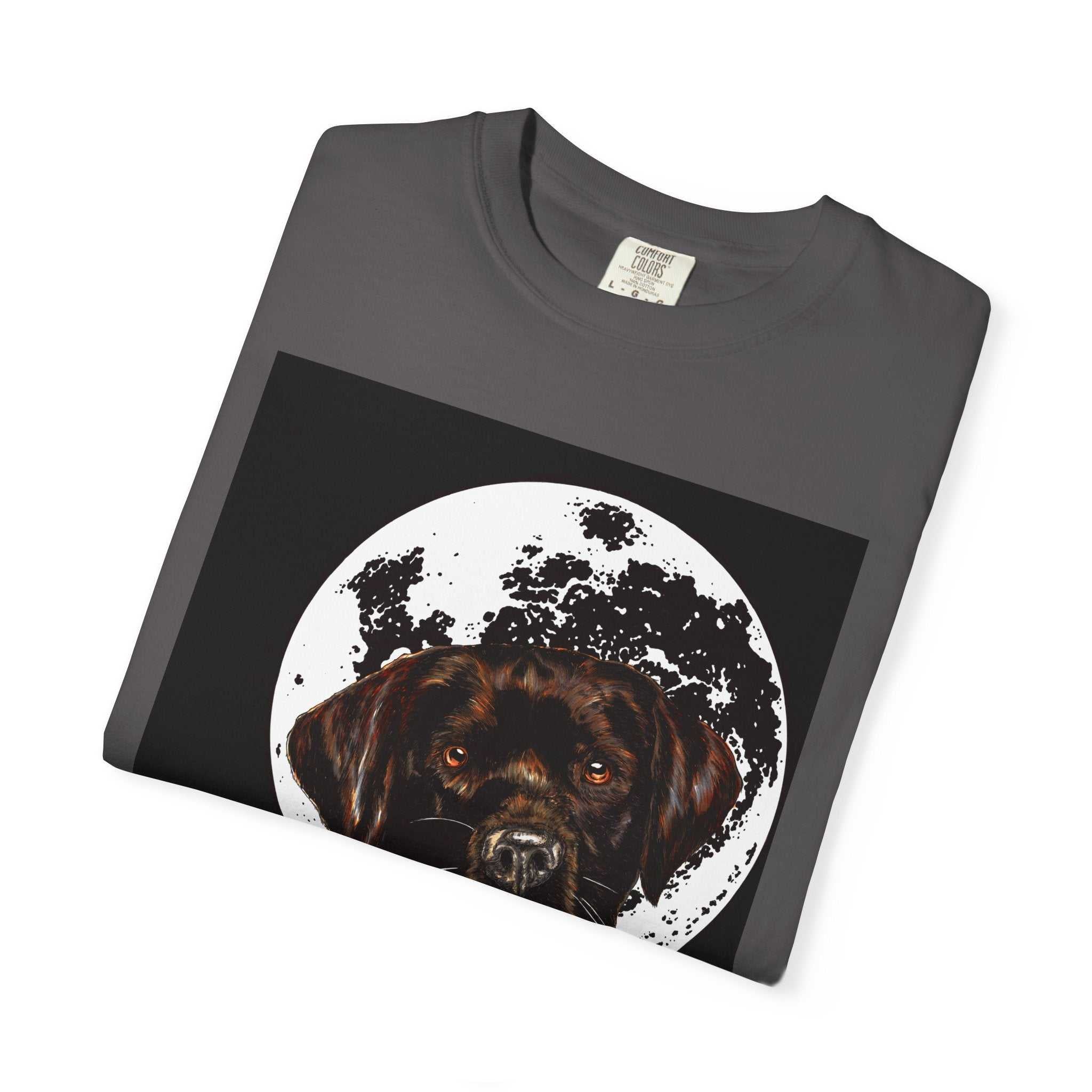 Moonlit Chocolate Lab Unisex Garment-Dyed T-Shirt