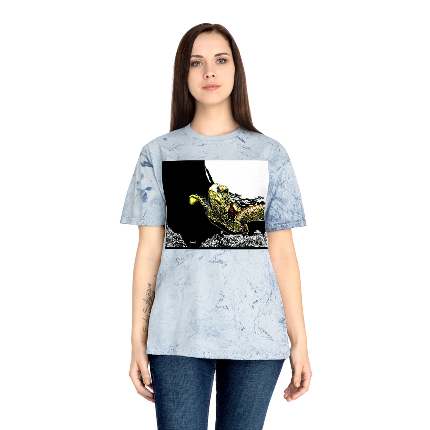 Ocean Vibes Unisex T Shirt with Hand Drawn Sea Turtle Art