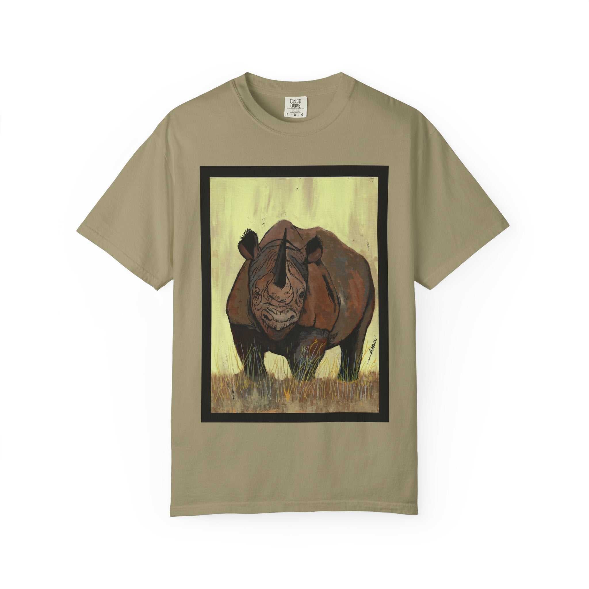 Perfect blend of style and sustainability with our Wildlife Rhinos Unisex Garment-Dyed T-Shirt - Eco-Friendly Nature Art. Stand out in nature-inspired fashion!
