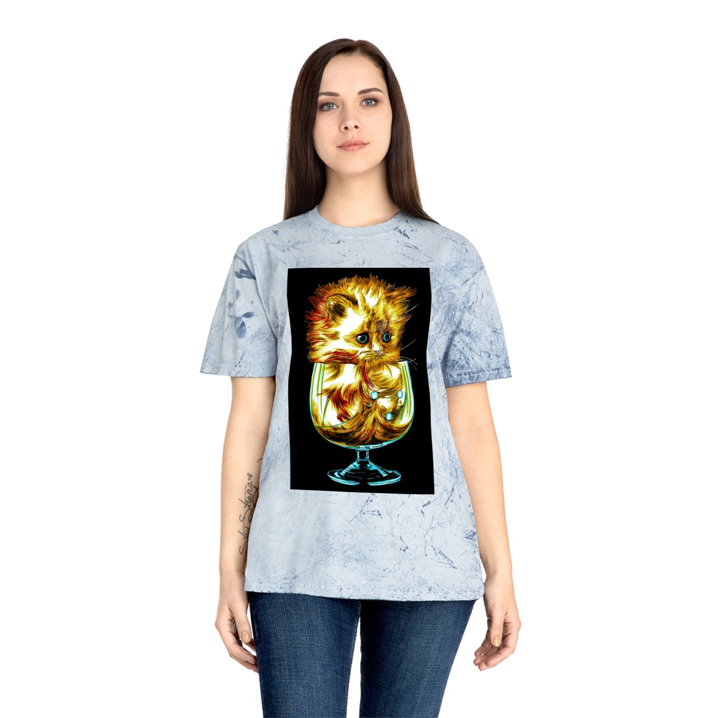 Color Blast Kitten T-Shirt โ Artistic Tee for Cat Lovers