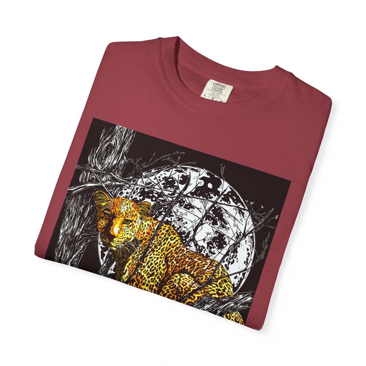 Moonlit Leopard Unisex Garment-Dyed T-Shirt - Wild Animal Art Tee