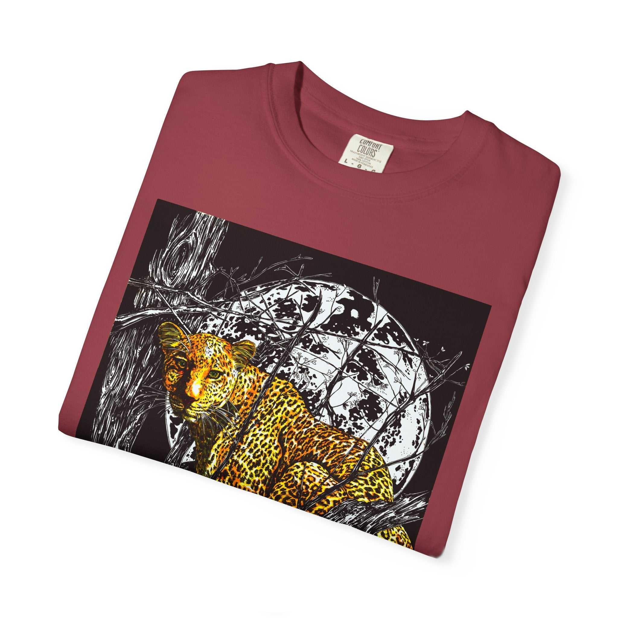 Leopard Unisex Garment-Dyed T-Shirt - Wild Animal Art Tee