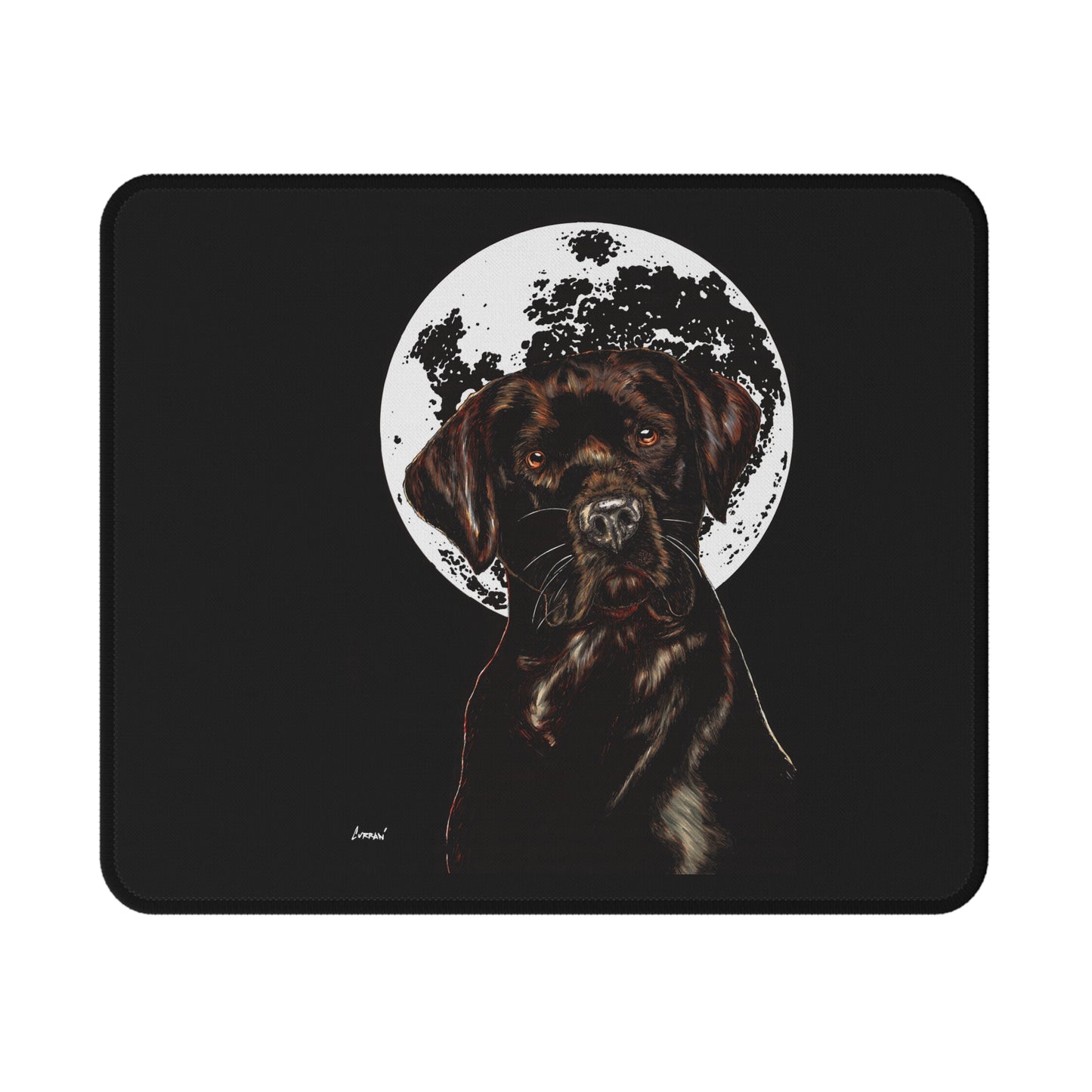 Chocolate Lab in the Moonlight Non-Slip Gaming Mouse Pad