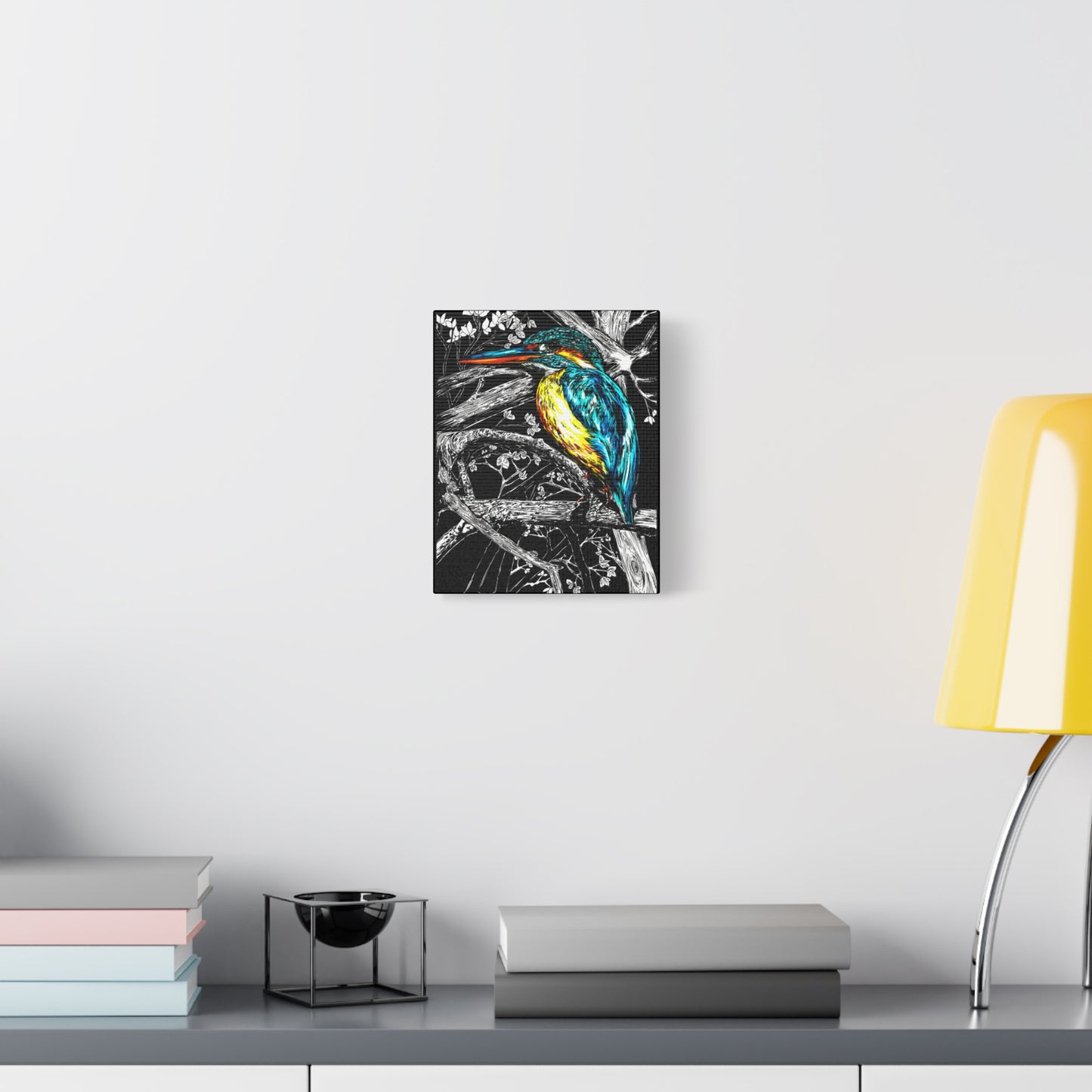 Kingfisher Bird Wall Art Print of the Original, hand drawn