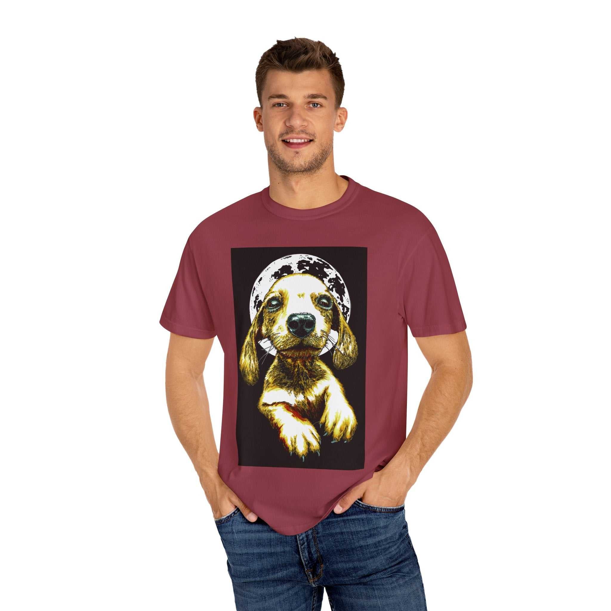 Unisex Garment-Dyed T-Shirt, Original Hand-Painted Puppy Art
