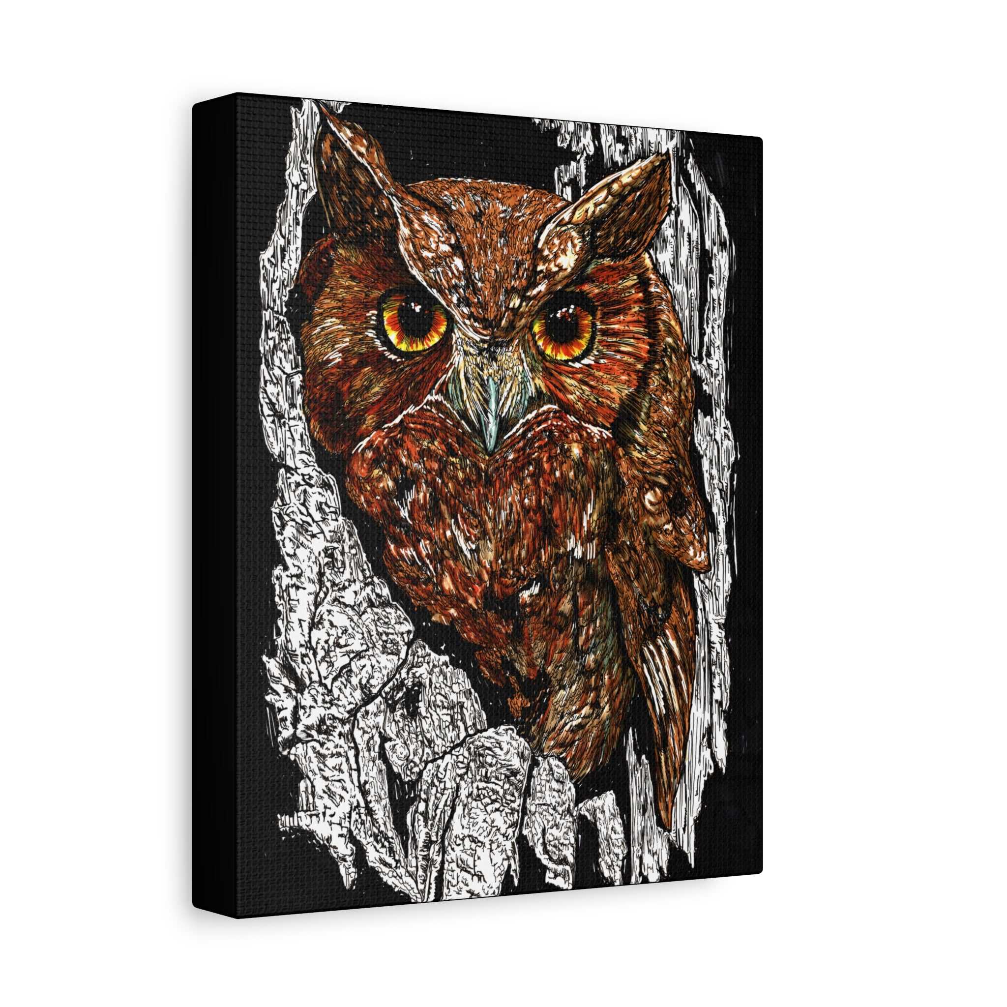 Owls in a Tree Wall Art Canvas Print of the Original,