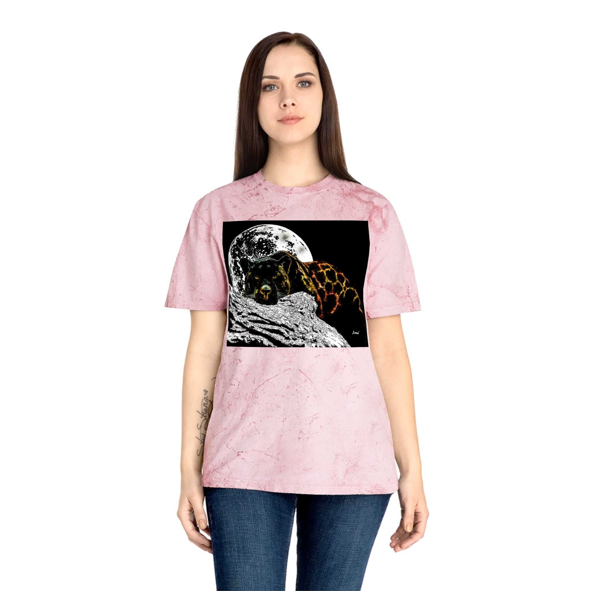 Panther in the Moonlight T Shirt Original Hand Drawn Art