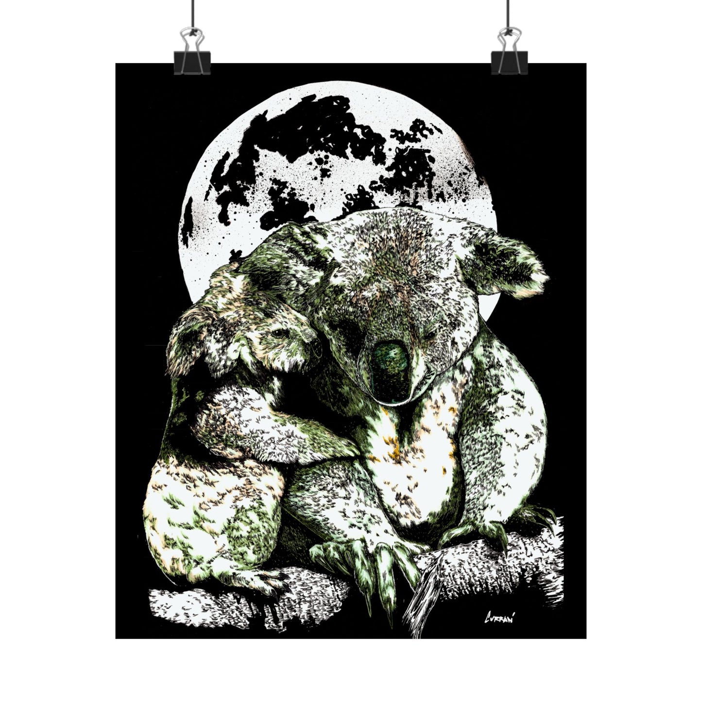 Koala Moon Satin Poster - 300gsm Wall Art for Animal Lovers