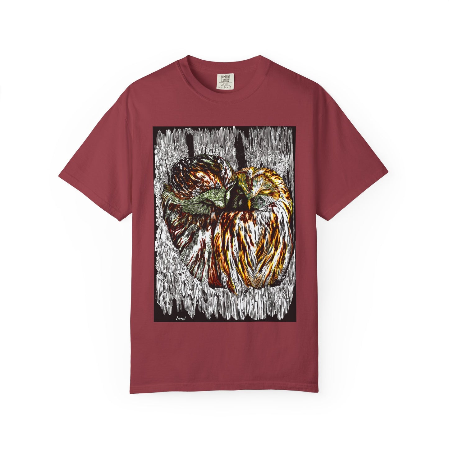 Owls in a Tree Unisex Garment-Dyed T-Shirt