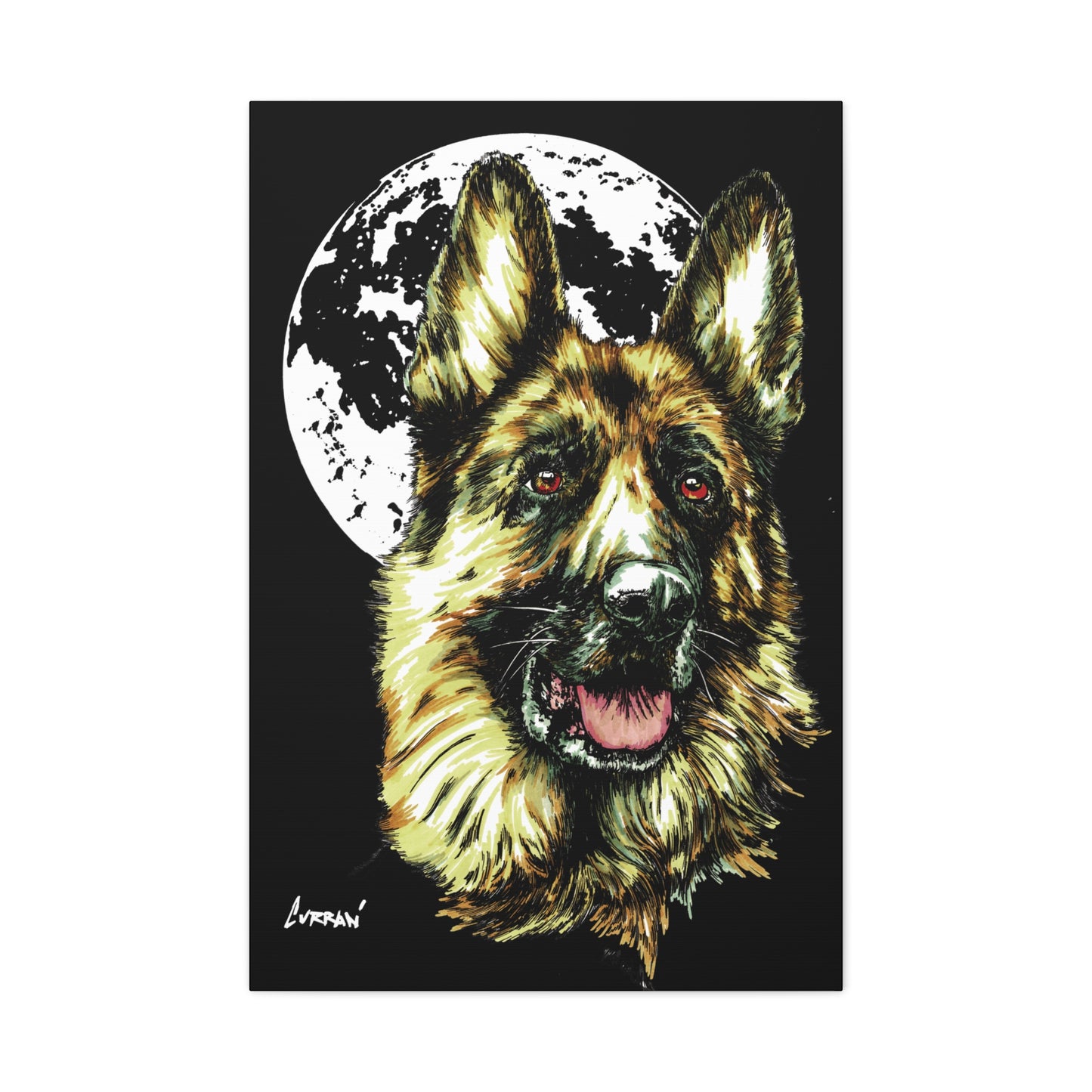 German Shepherd Print, Hand-Drawn Dog Art,