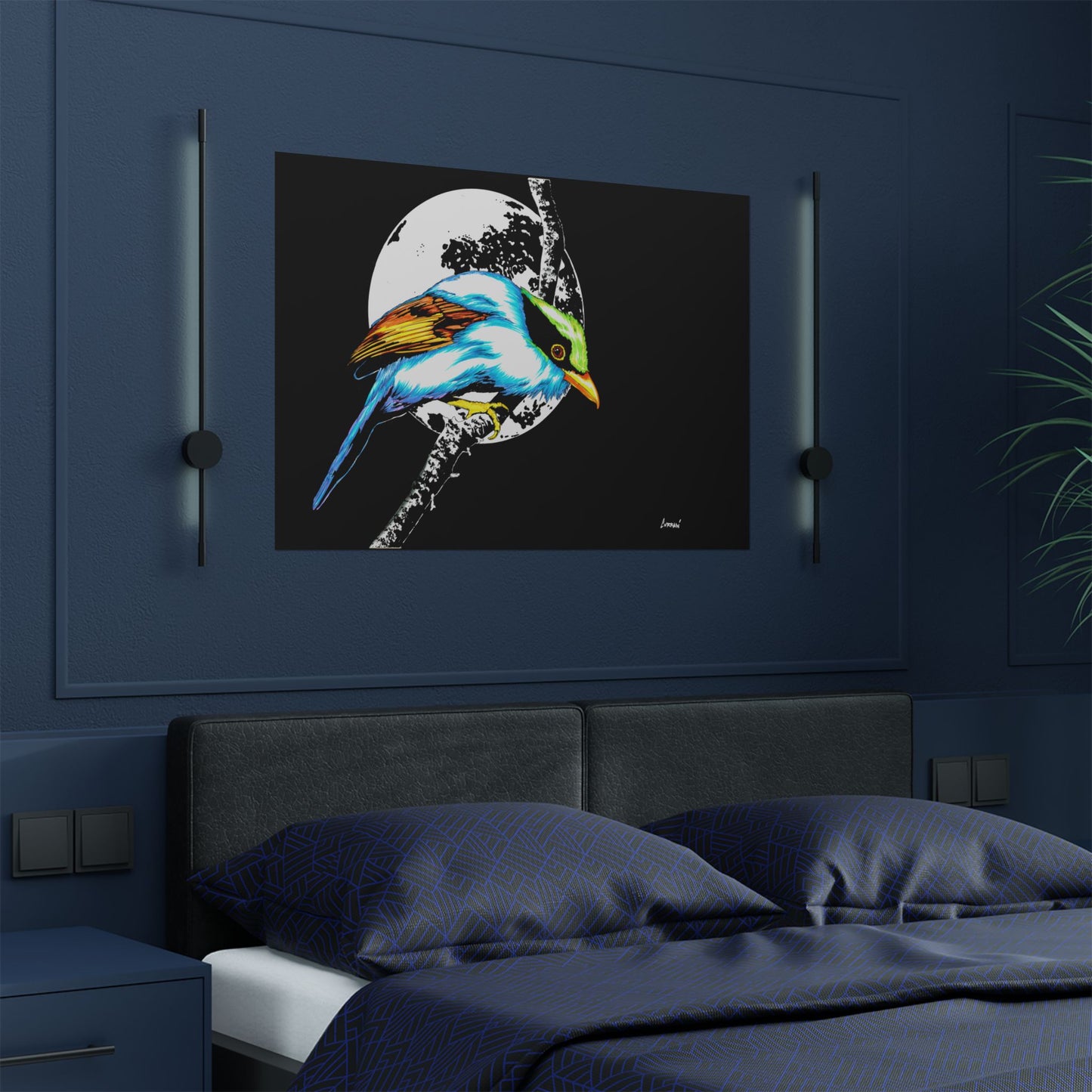 Vibrant Bird Satin Poster - 300gsm Wall Art Print for Nature Lovers