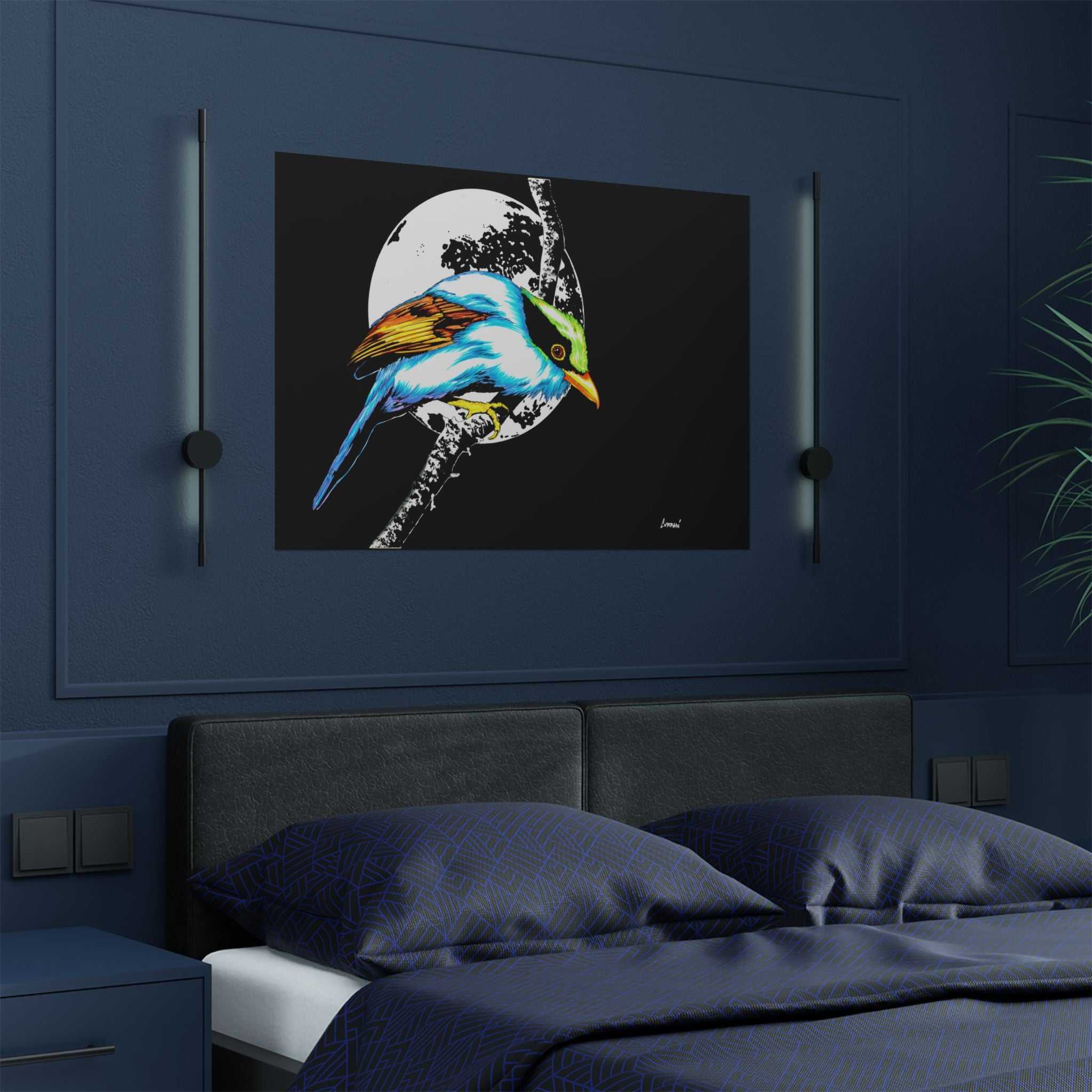 Bring nature's beauty into your space with our Vibrant Bird Satin Poster - Wall Art Print for Nature Lovers. Elevate your walls now!