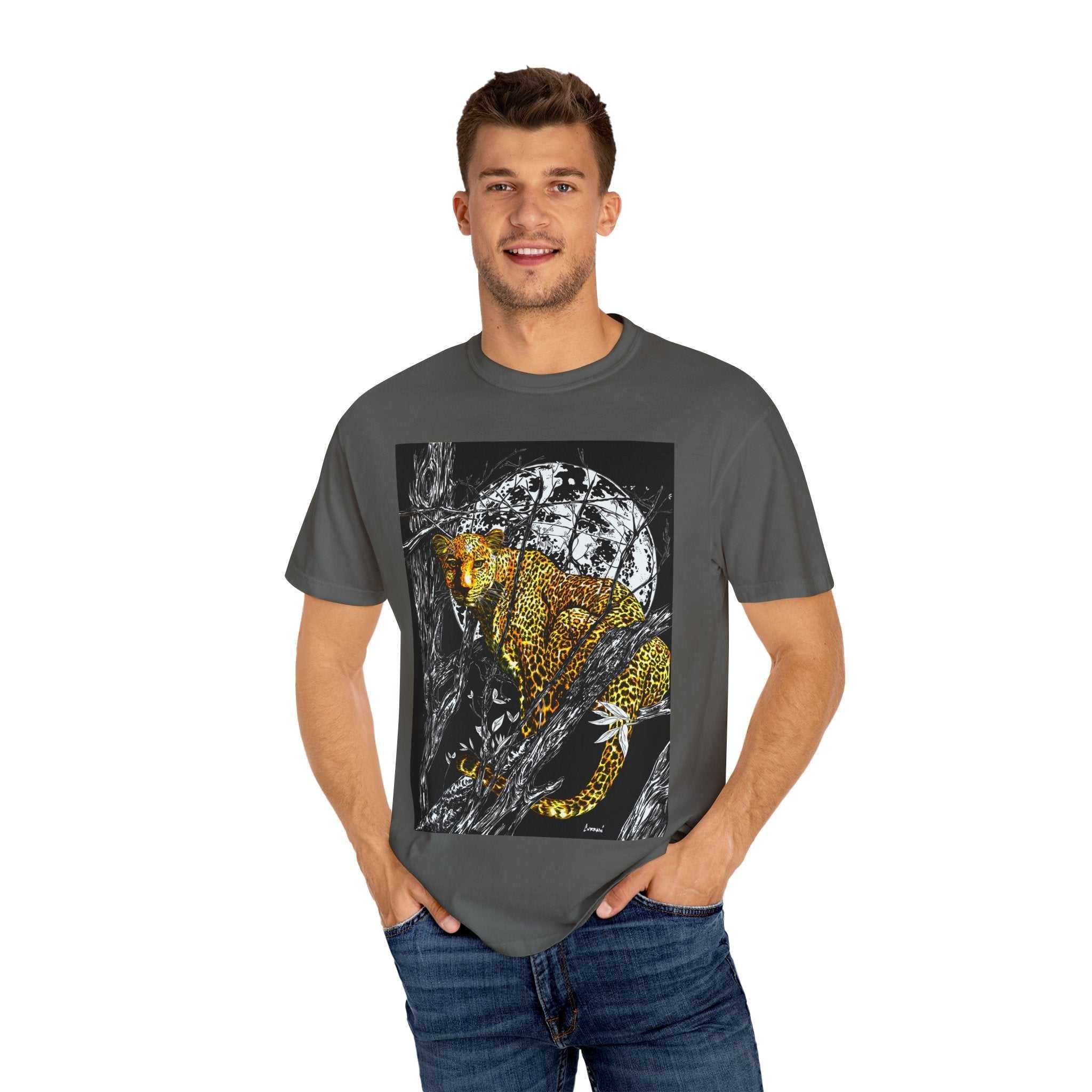 Leopard Unisex Garment-Dyed T-Shirt - Wild Animal Art Tee
