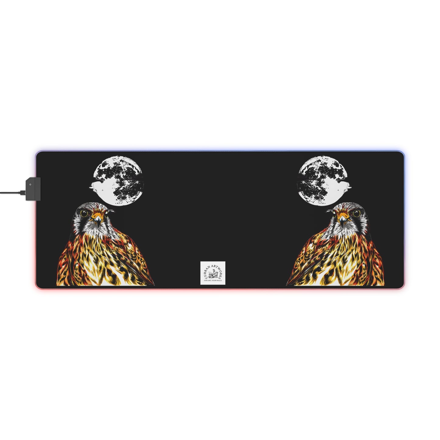 LED Gaming Mouse Pad with Hawk Design - Perfect for Gamers and Bird Enthusiasts