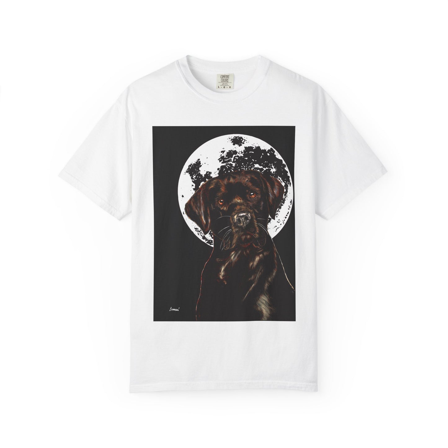 Moonlit Chocolate Lab Unisex Garment-Dyed T-Shirt