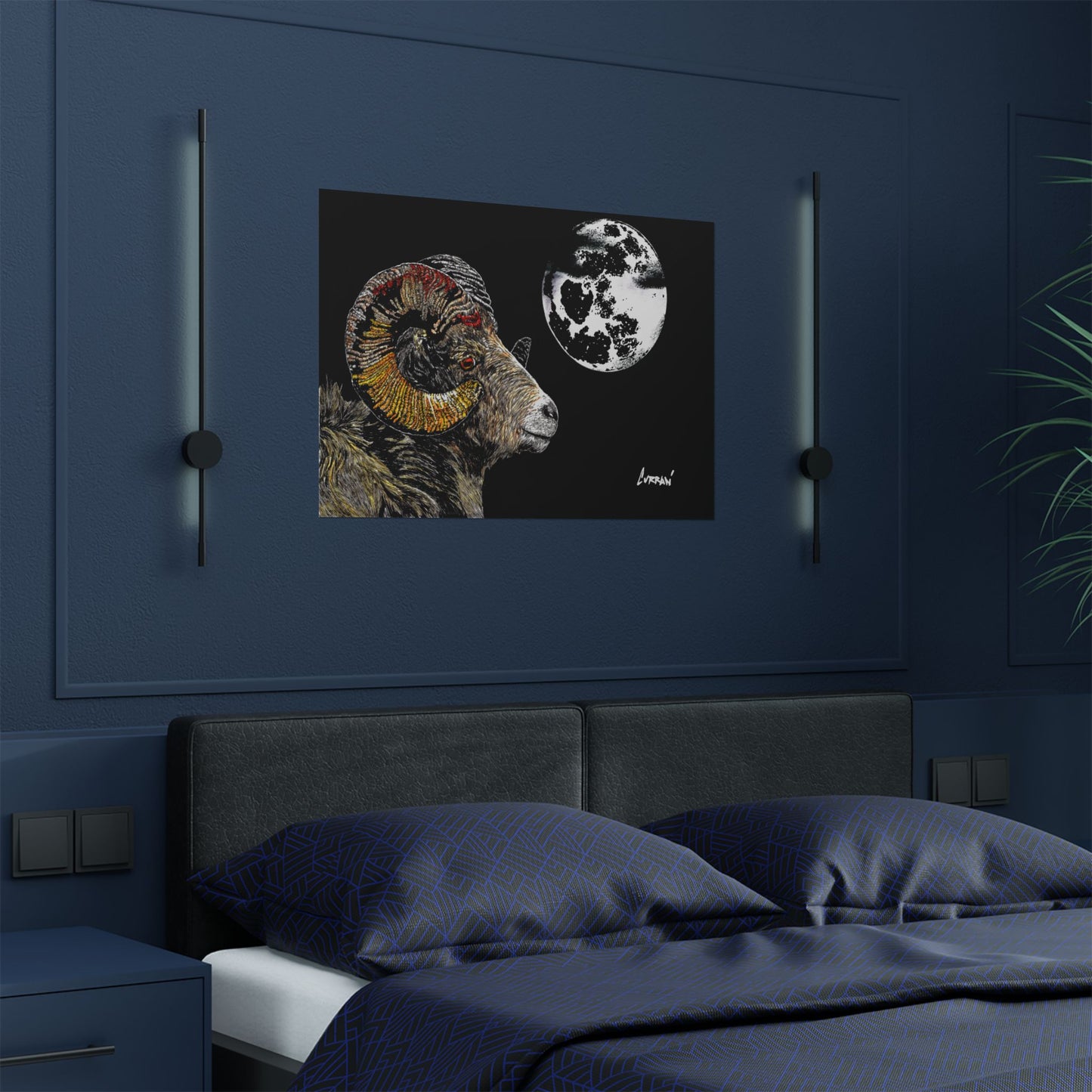 Mountain Ram Satin Poster - 300gsm Art Print for Home Decor