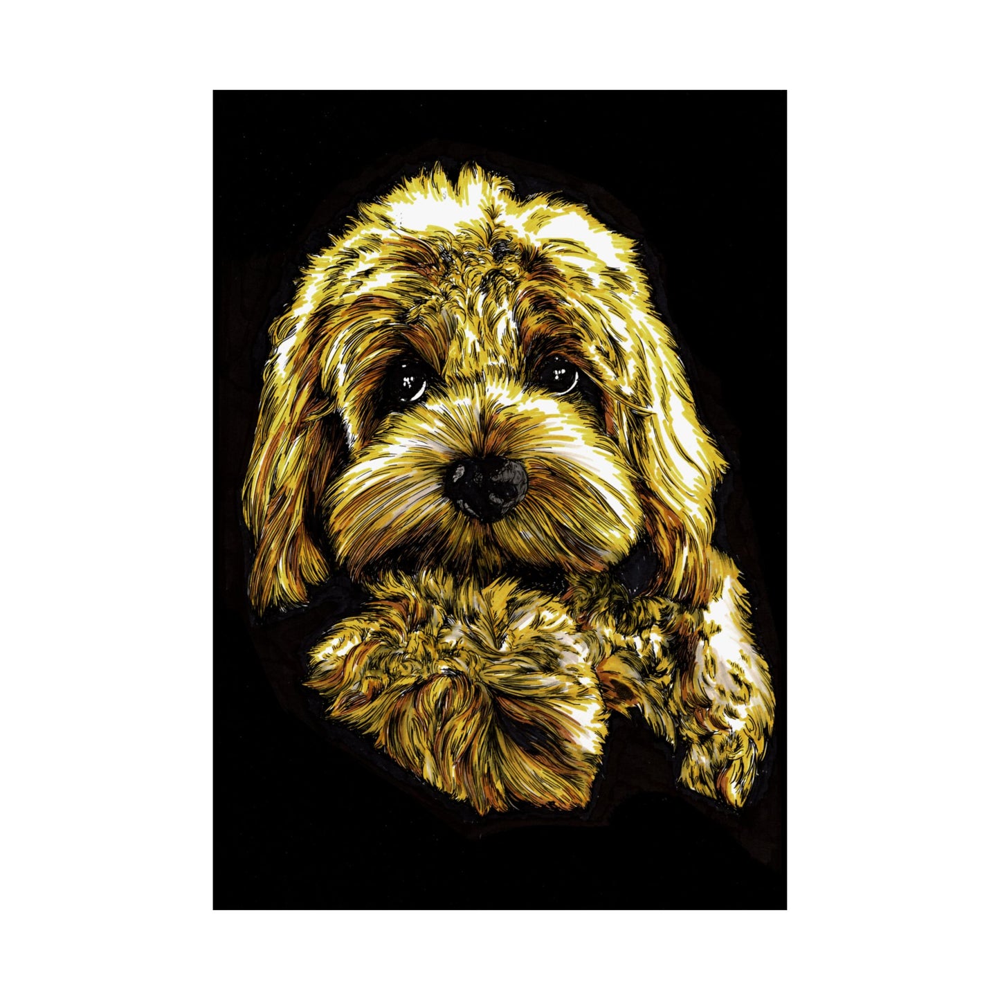 Golden Dog Art Satin Poster - Home Decor for Pet Lovers