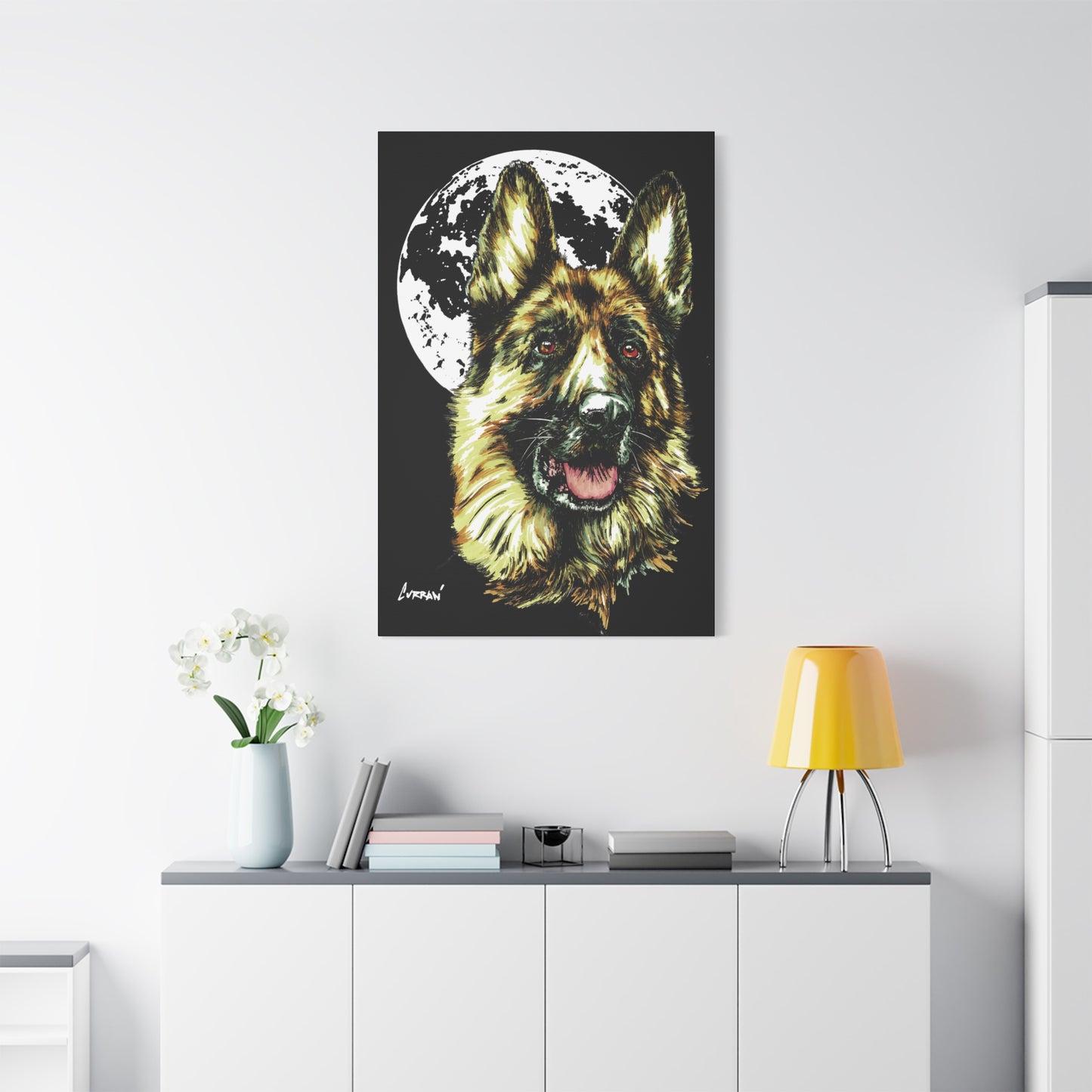 German Shepherd Print, Hand-Drawn Dog Art,