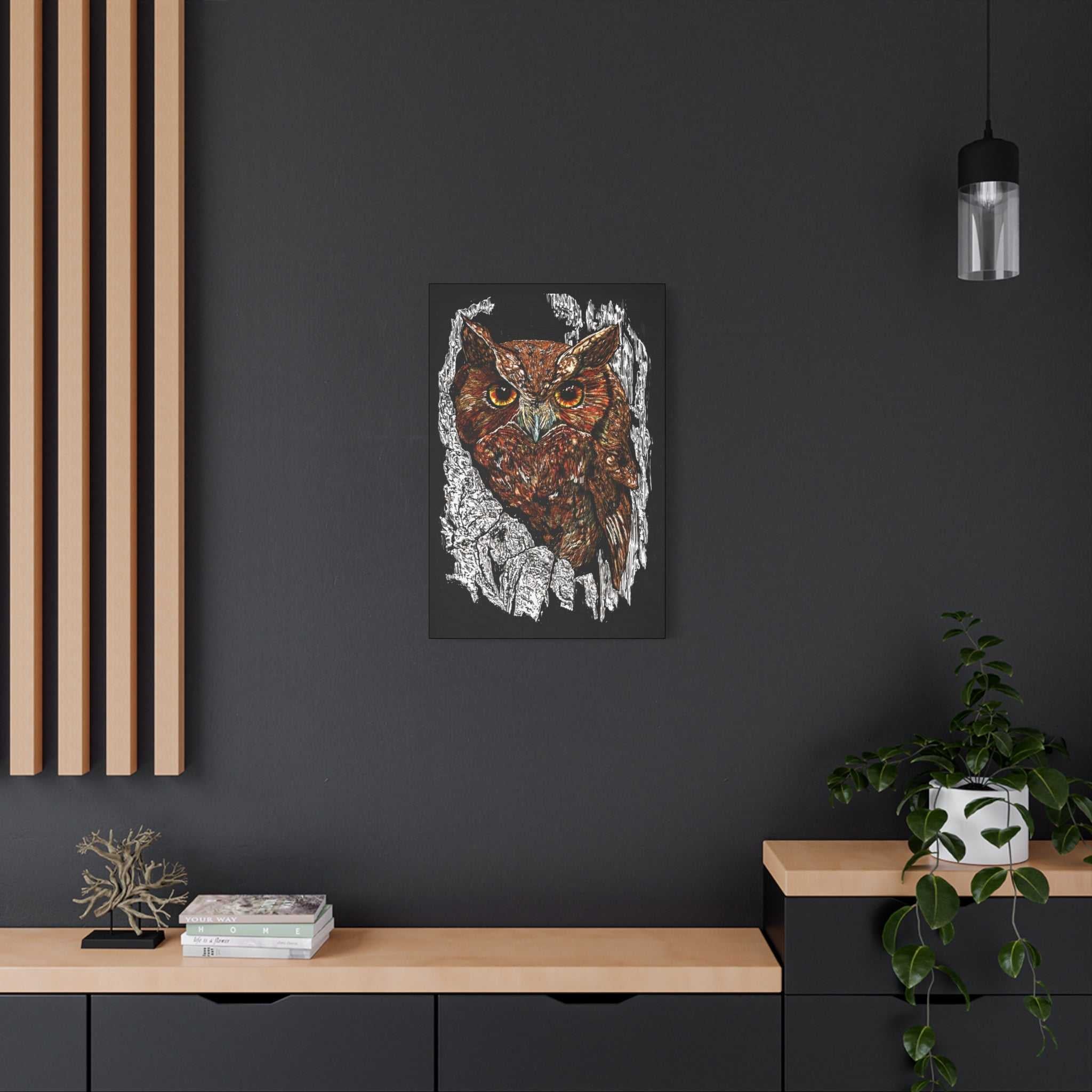 Owls in a Tree Wall Art Canvas Print of the Original,