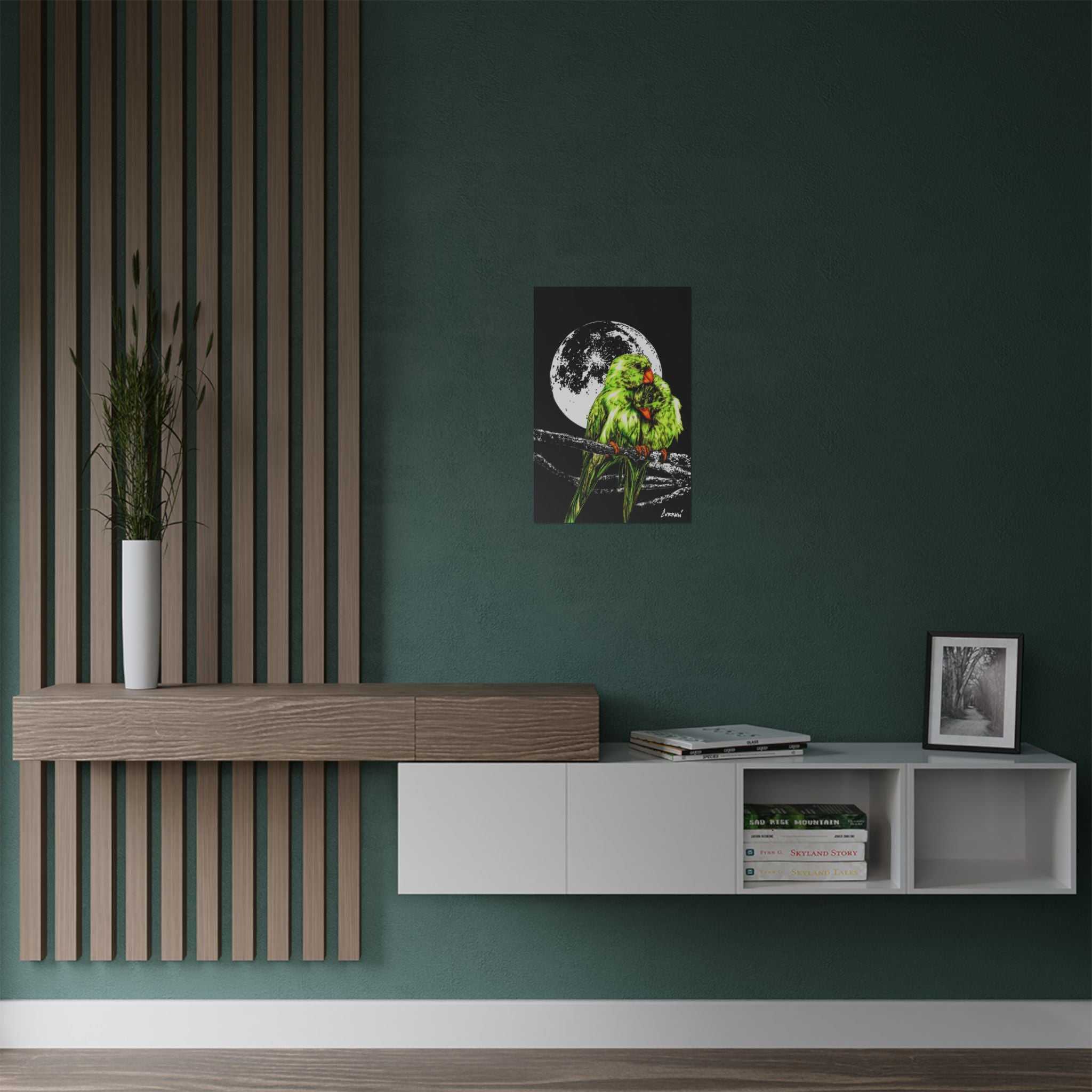 Bring your walls to life with the stunning Vibrant Lovebirds Satin Poster - 300gsm Wall Art. Add a pop of color to your space today!