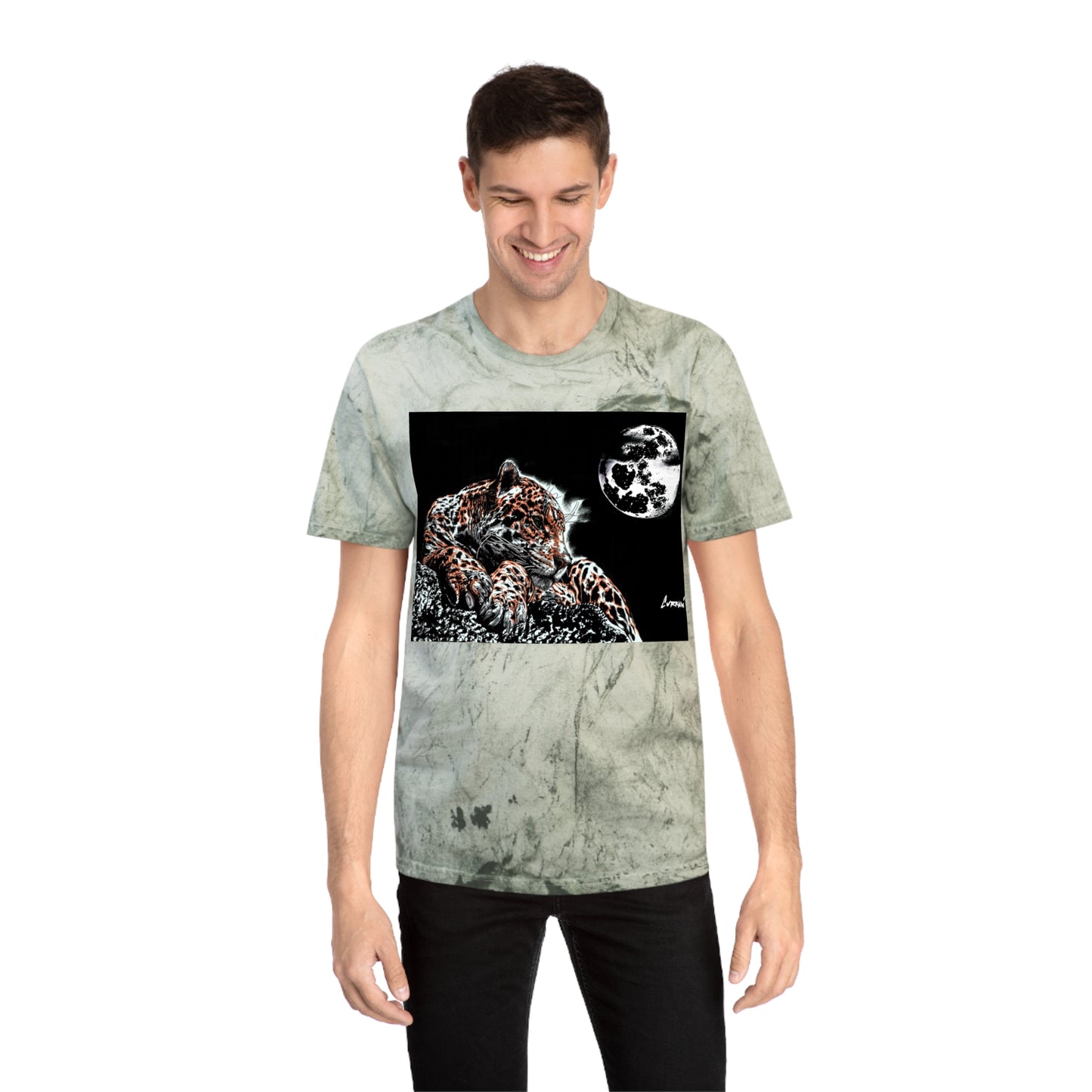 Leopard in the Moonlight T Shirt Original Hand Drawn Art