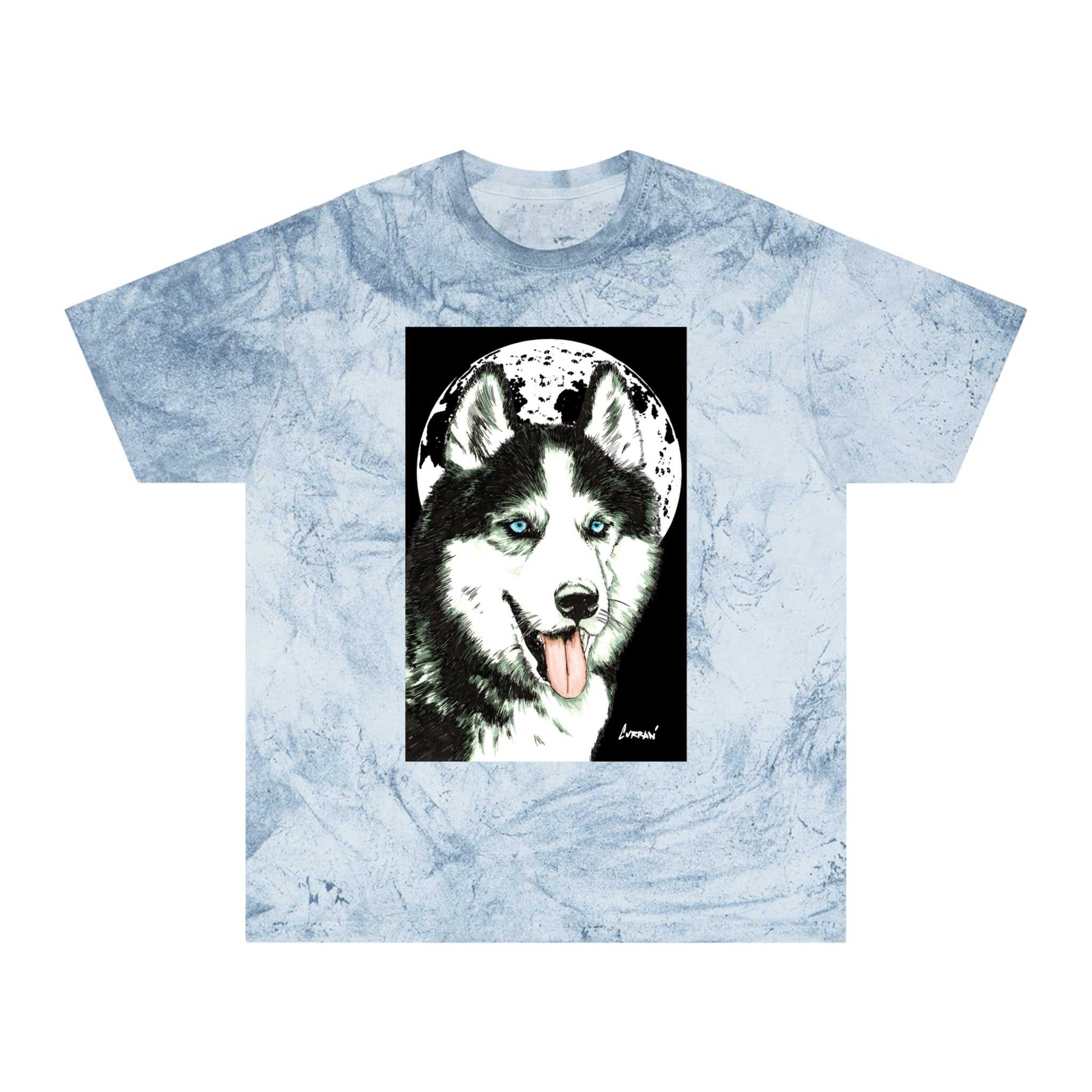 Siberian Husky Moon Graphic Tee for Animal Lovers