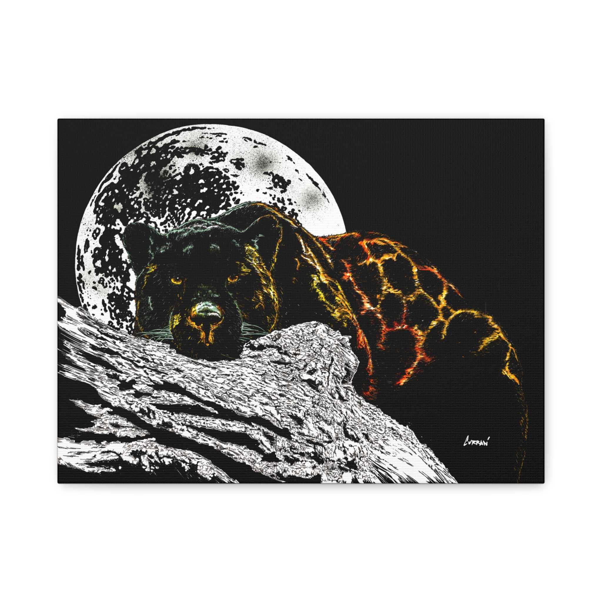 Panther in the Moonlight Print of my Original hand drawn art