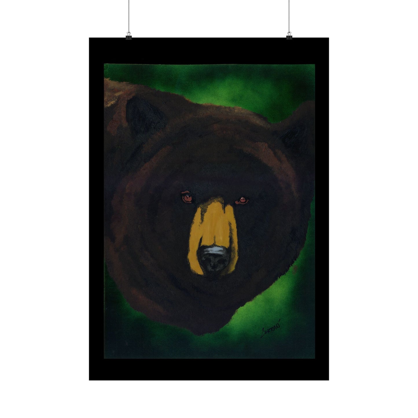 Brown Bear Nature-Inspired Satin Art Print for Animal Lovers