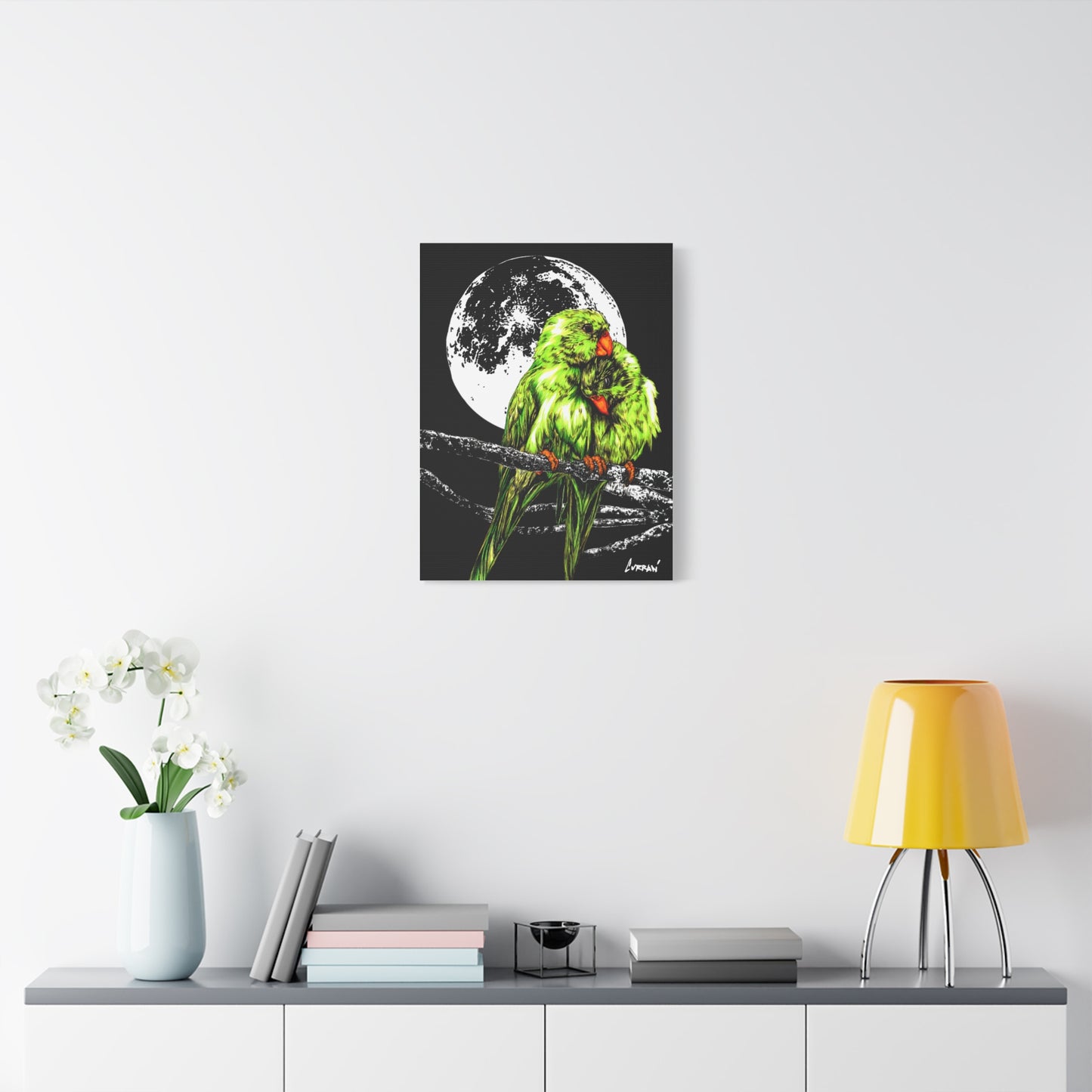Lush Lovebirds Canvas Art Prints, Stretched Matte Wall Decor
