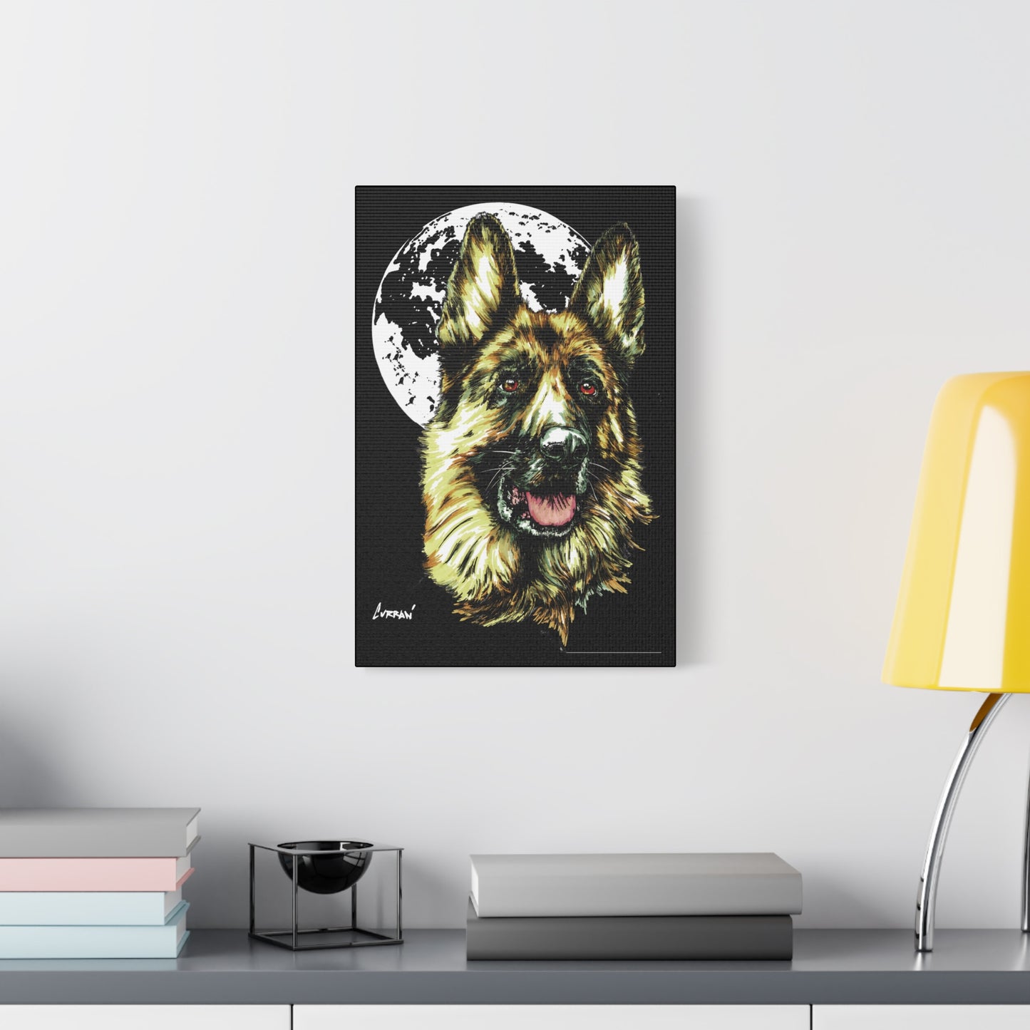 German Shepherd Print, Hand-Drawn Dog Art,