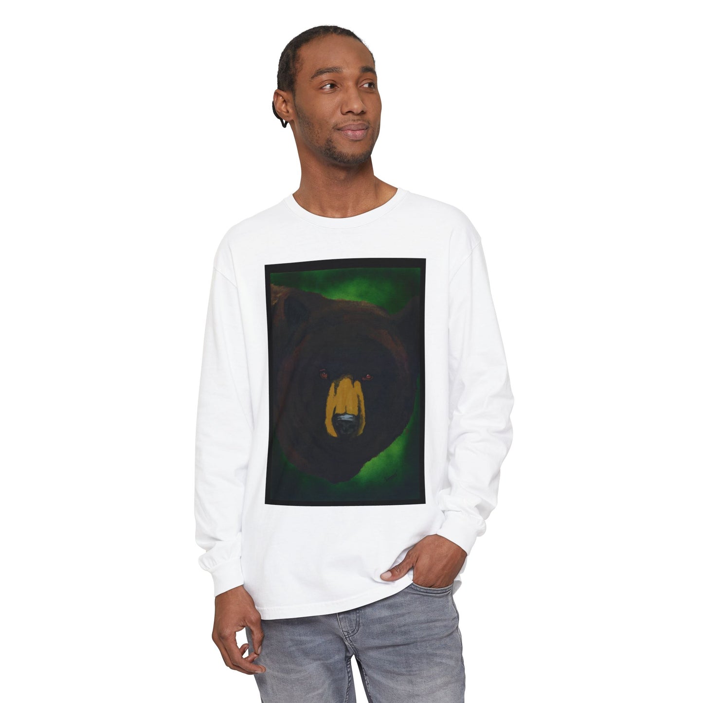 Brown Bear Portrait Long Sleeve Unisex T Shirt
