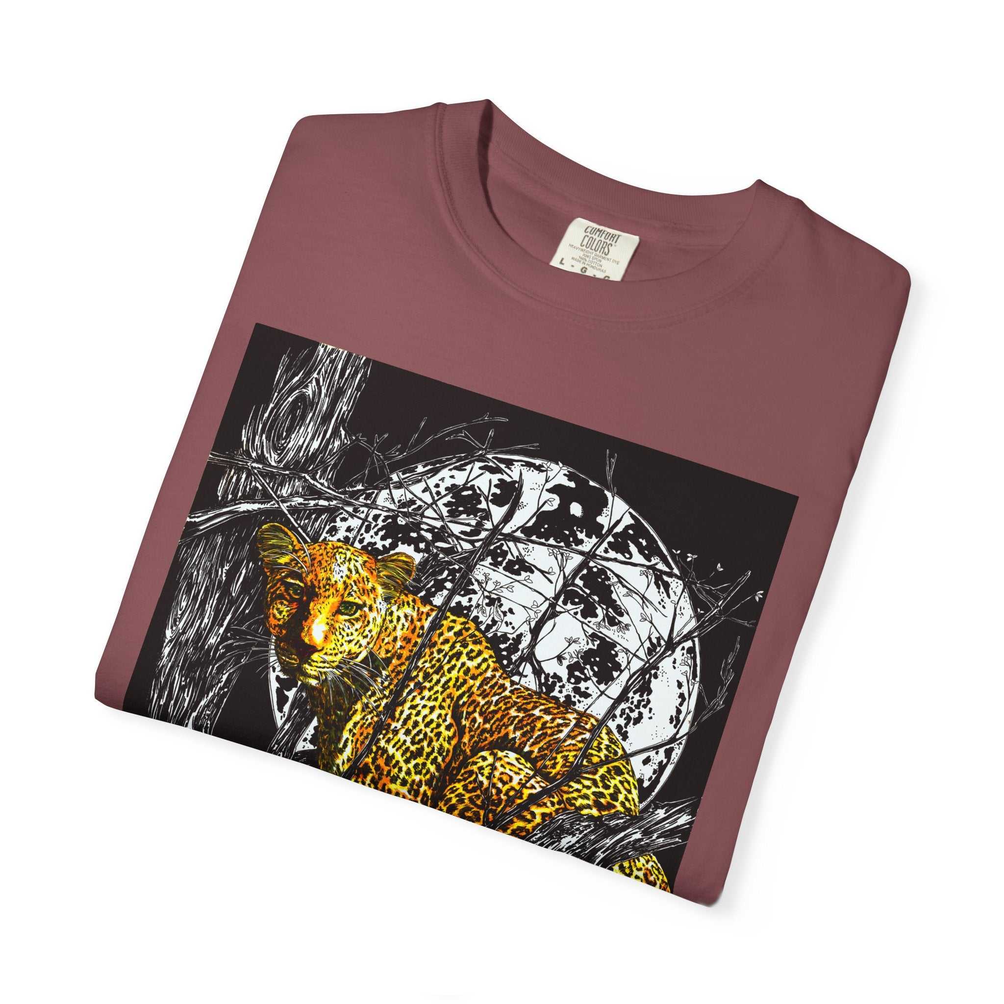 Leopard Unisex Garment-Dyed T-Shirt - Wild Animal Art Tee