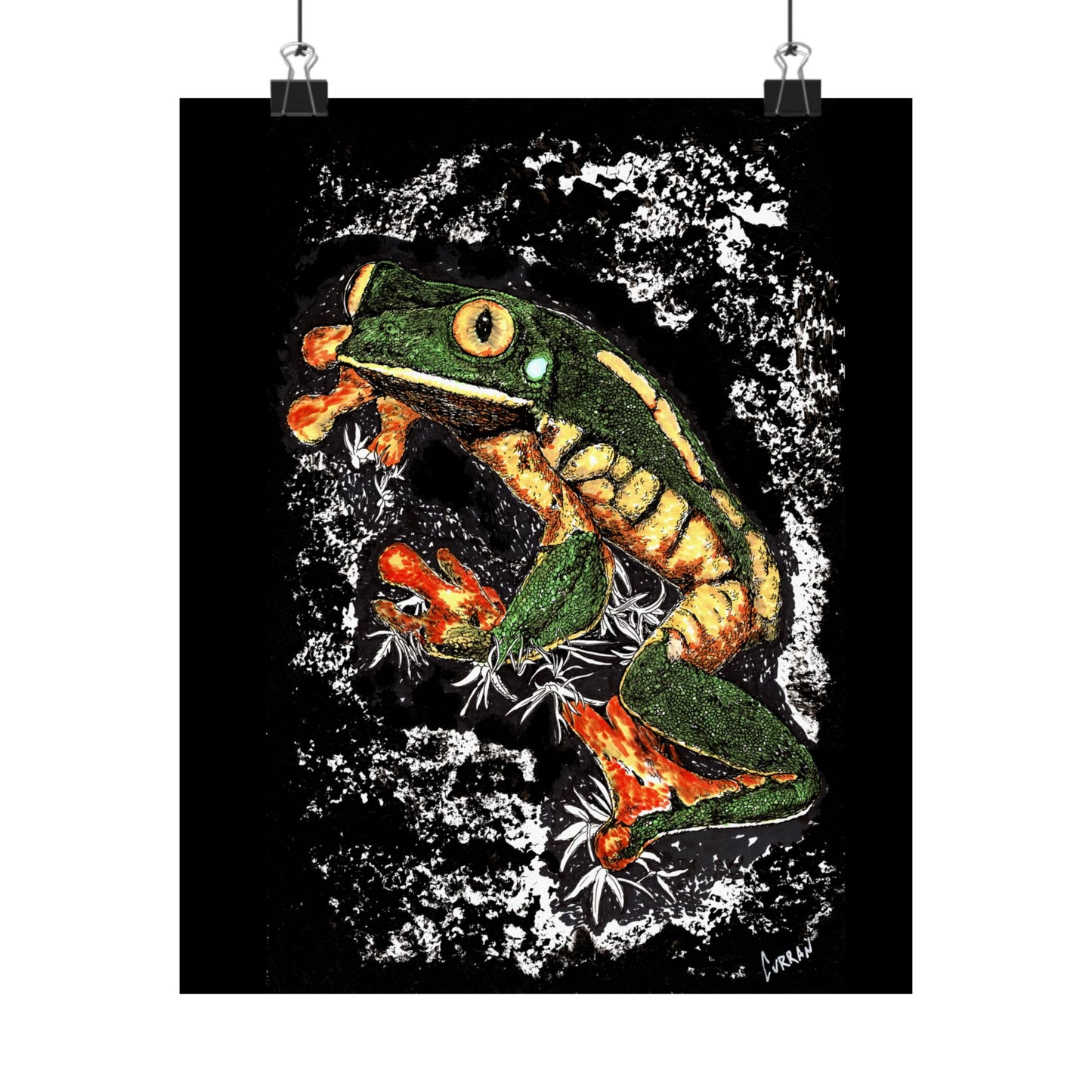 Vibrant Frog Satin Poster - 300gsm Art Print for Nature Lovers