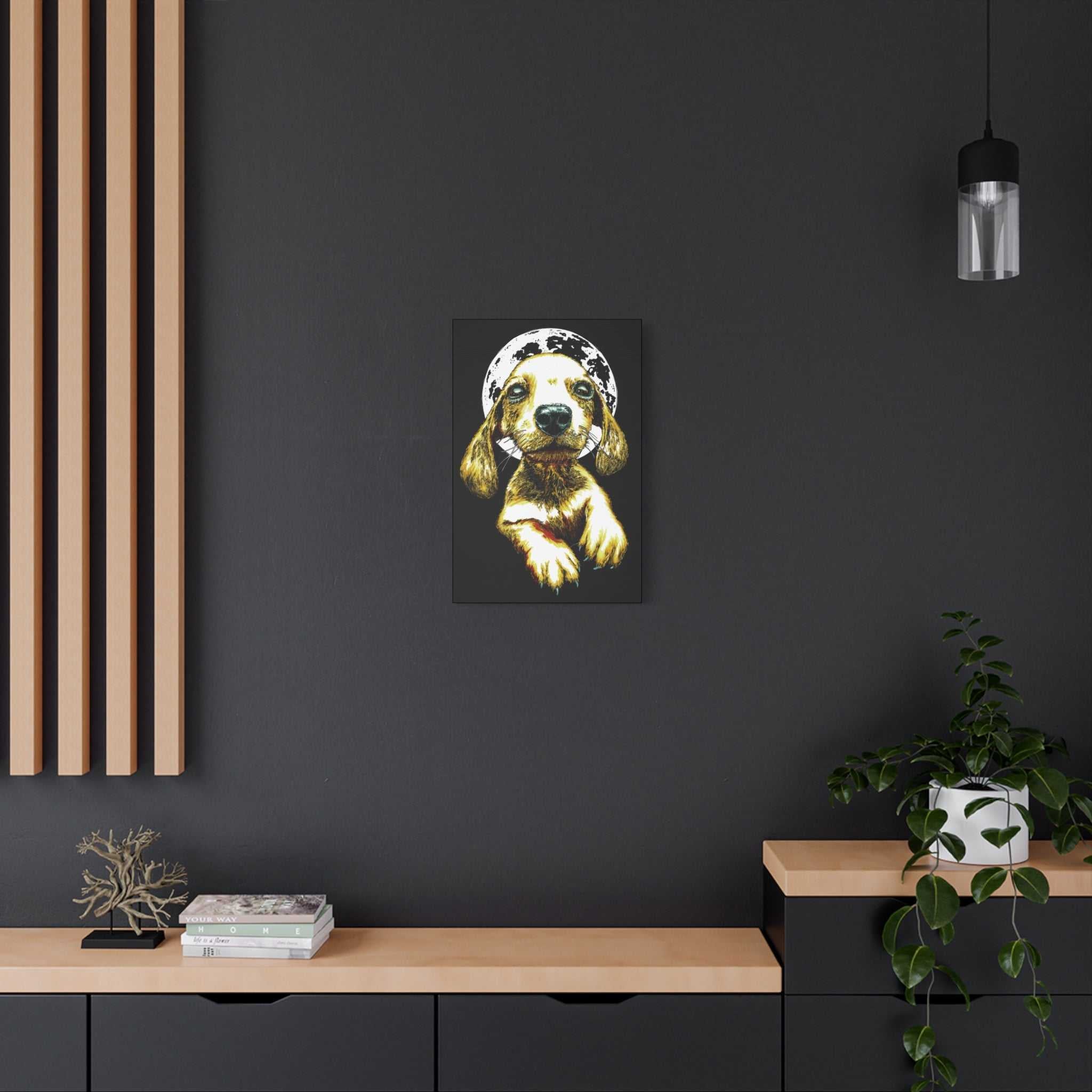 Add a touch of whimsy to your walls with our Whimsical Dog Canvas Wall Art - 1.25" Stretched Matte Print. Perfect for dog lovers!