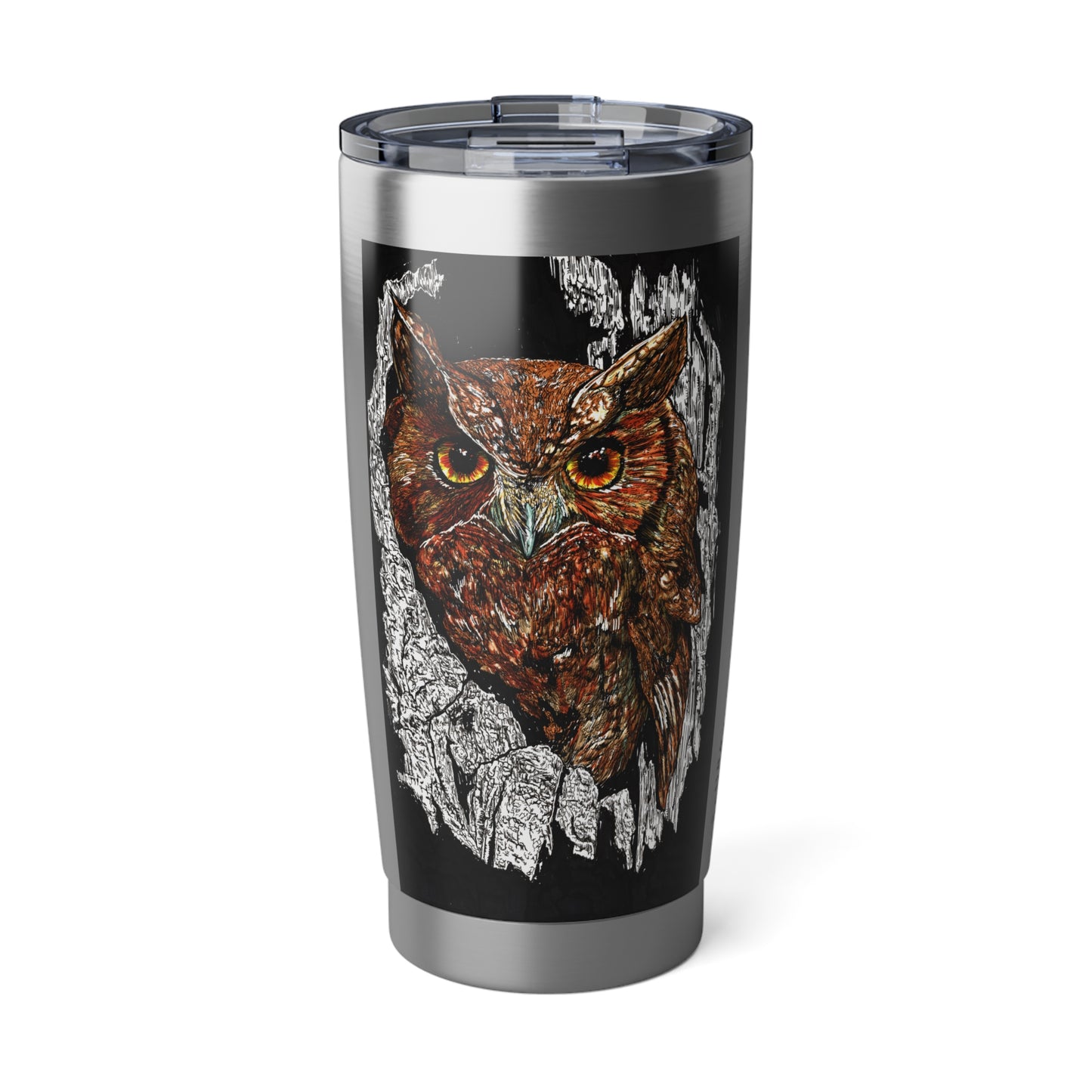 Owl Travel Mug, Owl Coffee Cup, Owl Lover Gift, Handmade Owl Mug, Owl Art Tumbler, Unique Owl Mug, Owl Themed Gift, Owl Insulated Cup