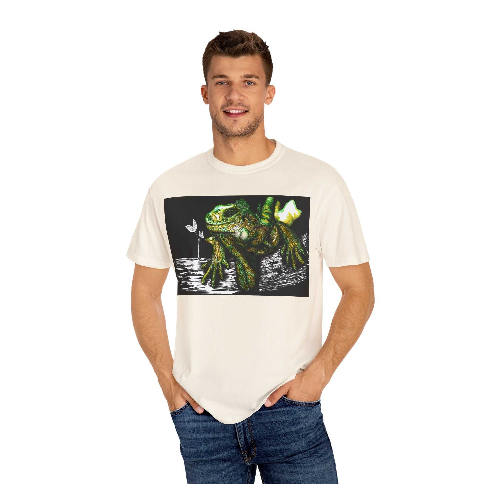 Iguana Unisex T-shirt - Hand Painted Art Design